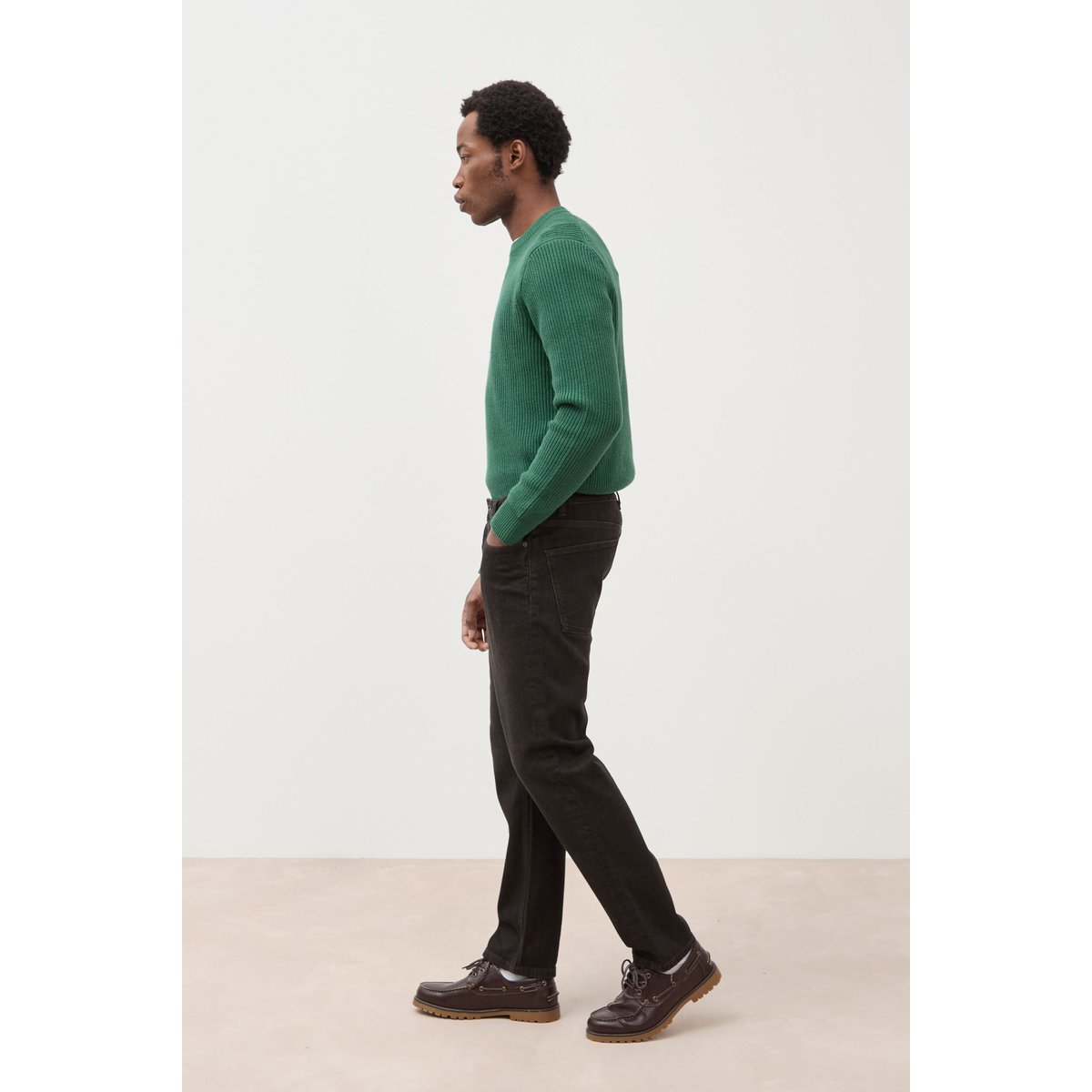 Jeans straight longueur 32 marron, BONOBO