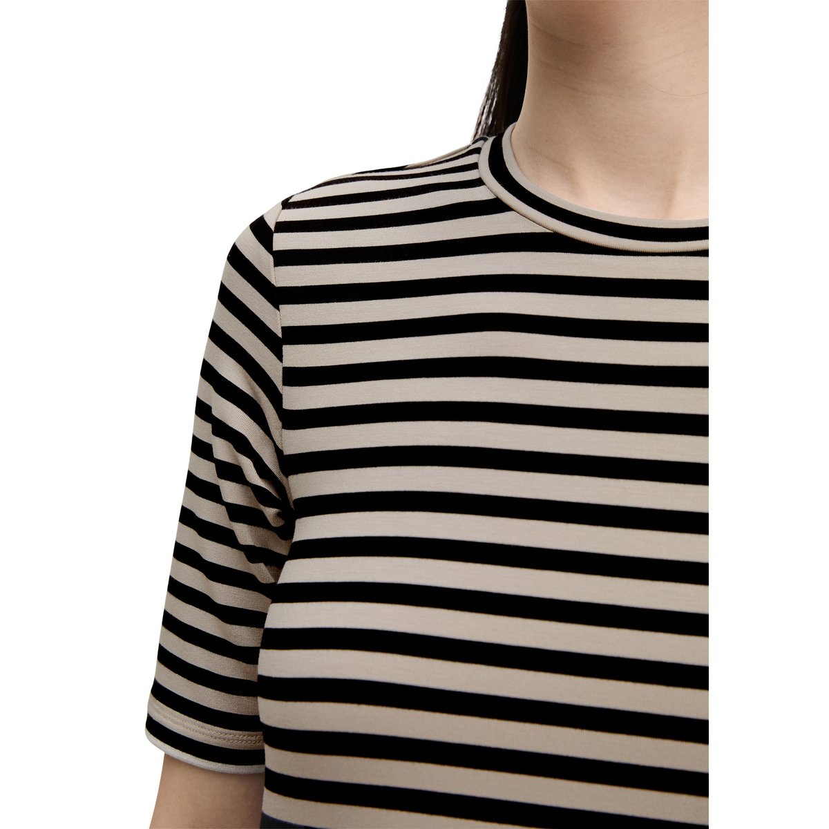 Robe en jersey rayé A-Shape en TENCEL™ Modal hellbraun, MARC O'POLO