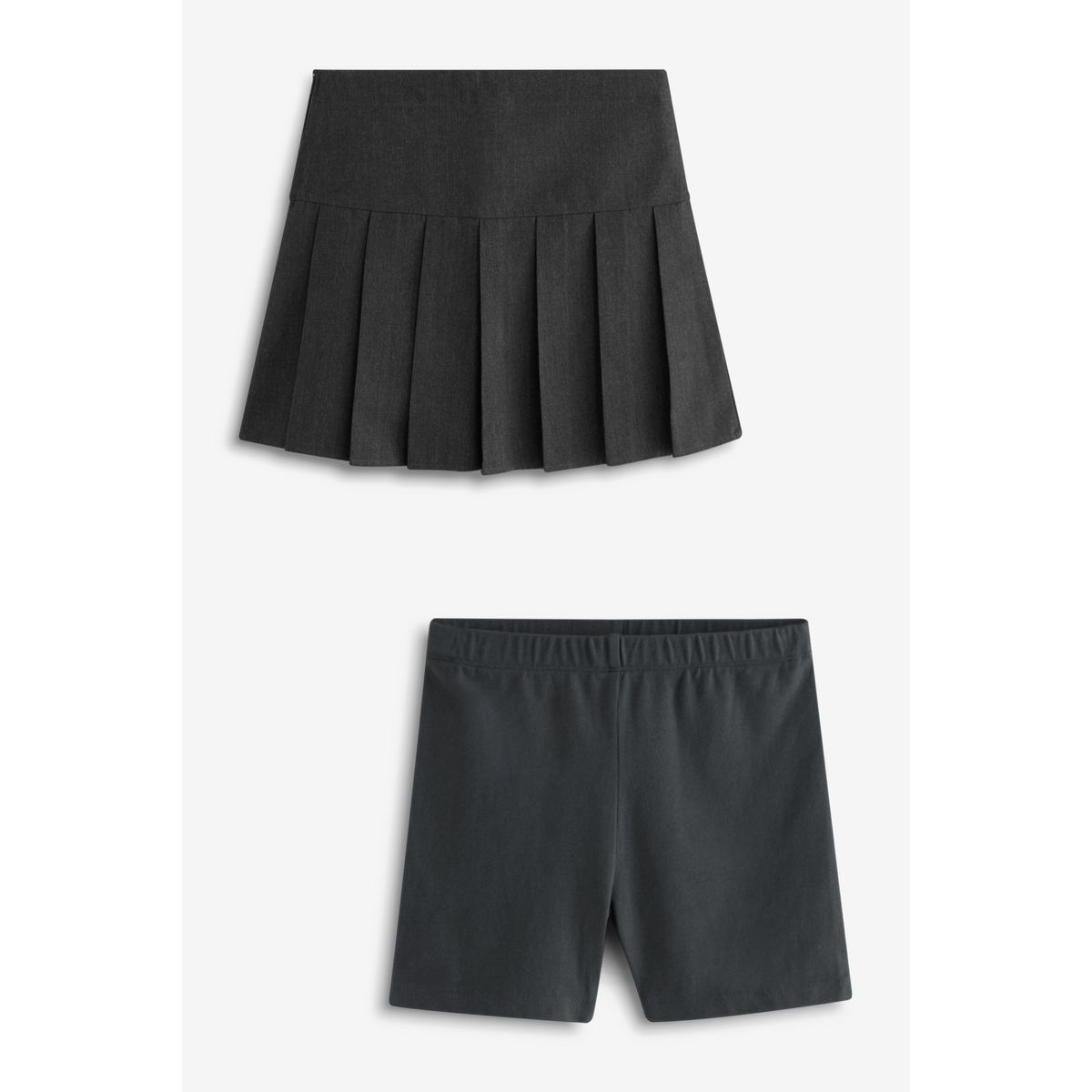 Short cycliste et jupe plissée, ensemble gris, NEXT