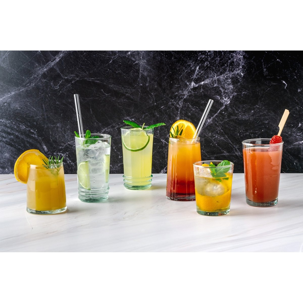 Lot de 4 Verres à eau, REVERRE RUSTIC transparent, COSY&TRENDY