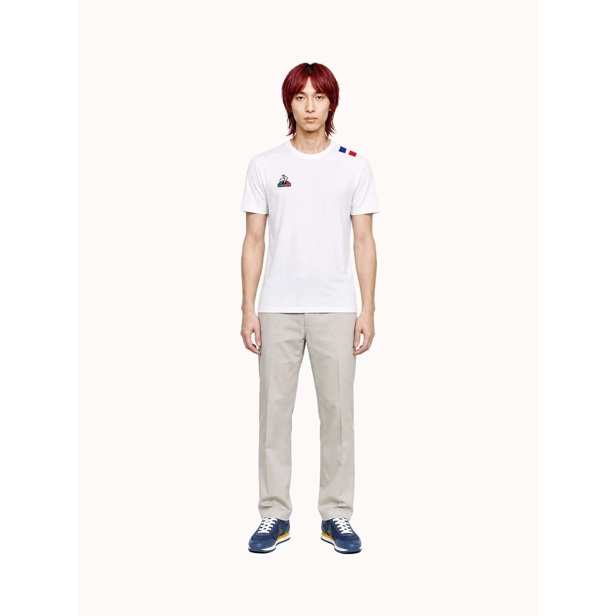 T-shirt avec détails tricolores Teamsport new optical white, LE COQ SPORTIF