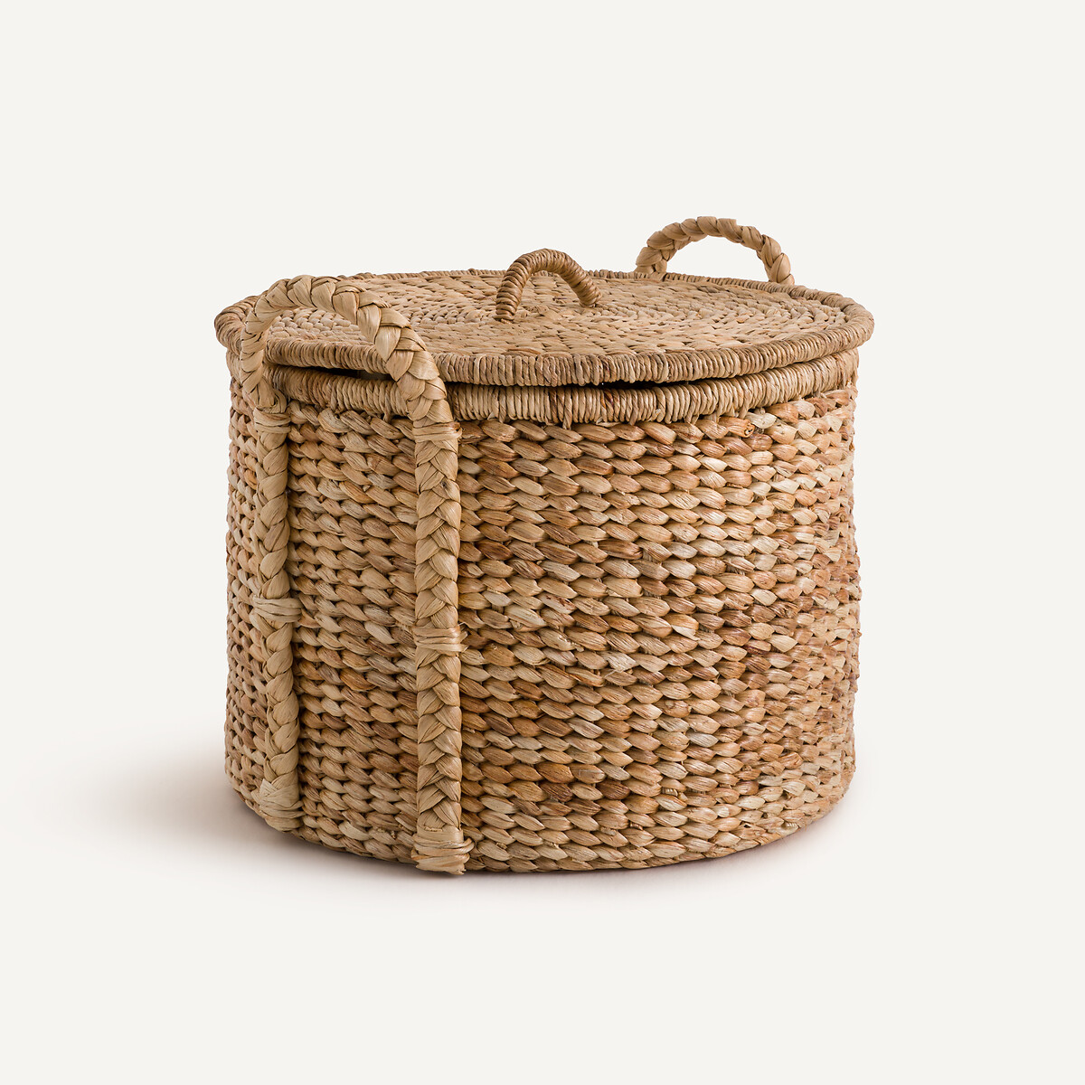 Panier rond à couvercle jacinthe d'eau 36,5cm Tima naturel, AM.PM