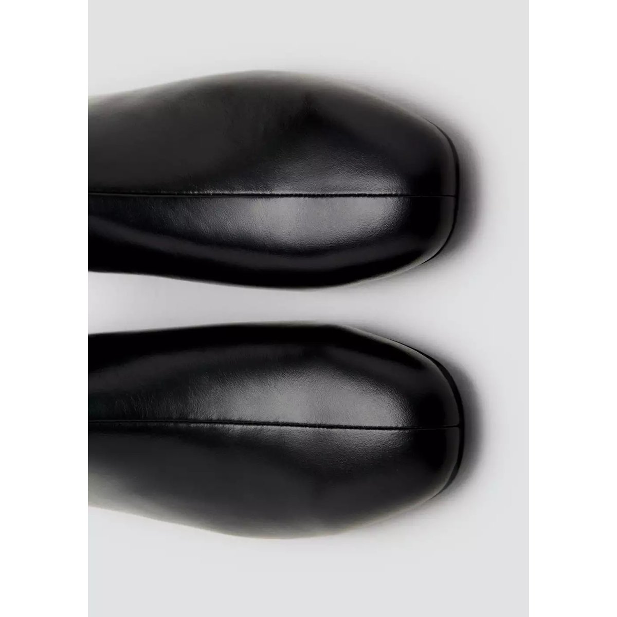 Bottines cuir zip noir, MANGO