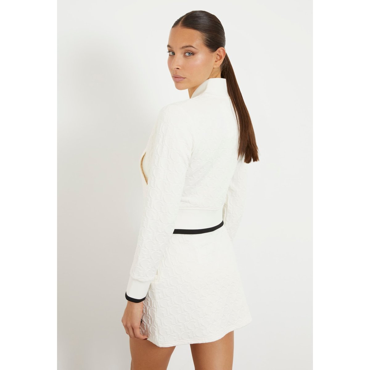 Sweat-Shirt À Logo Embossé blanc, GUESS