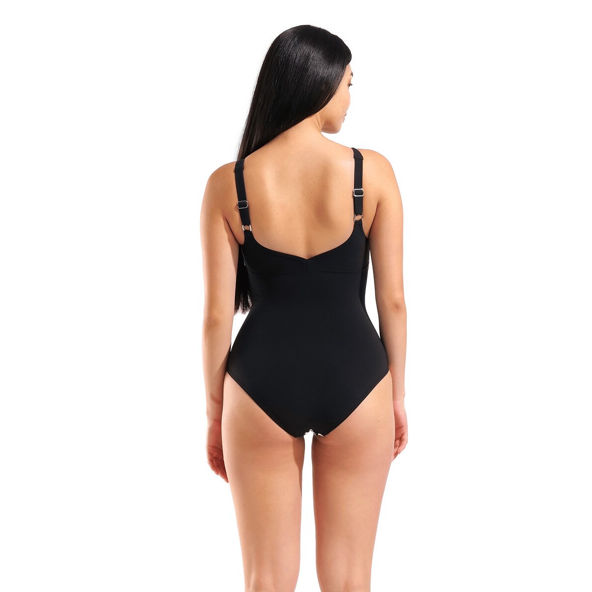 Maillot de natation 1 pièce ALINA WING BACK SENSITIVE noir/blanc, ARENA