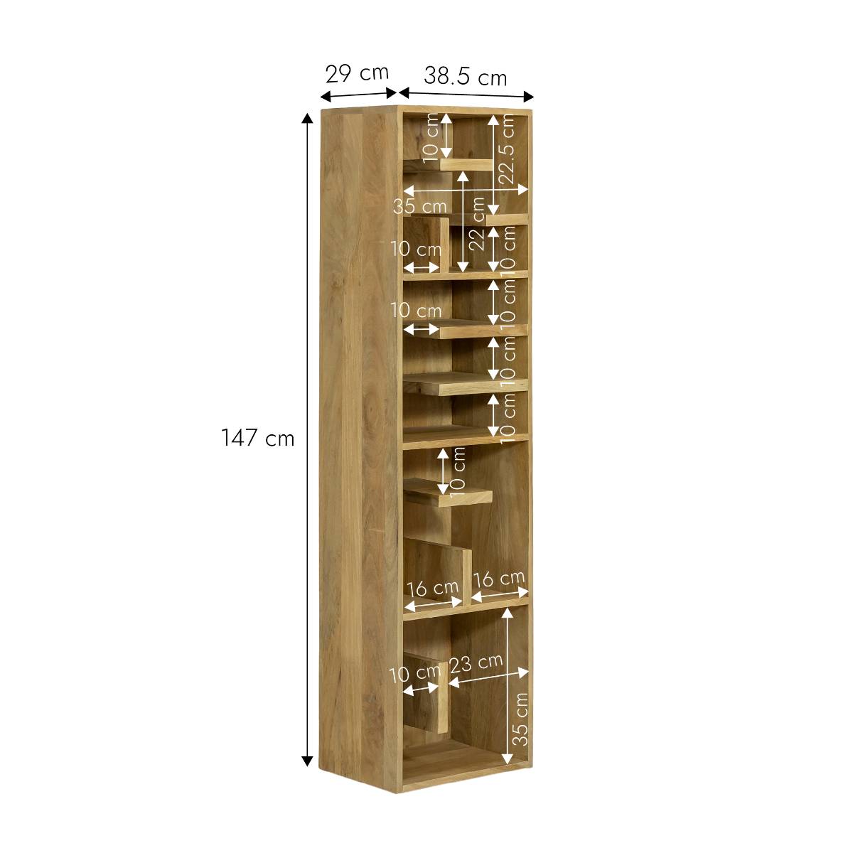 Bibliothèque en bois de manguier  READ bois foncé, MADE IN MEUBLES 