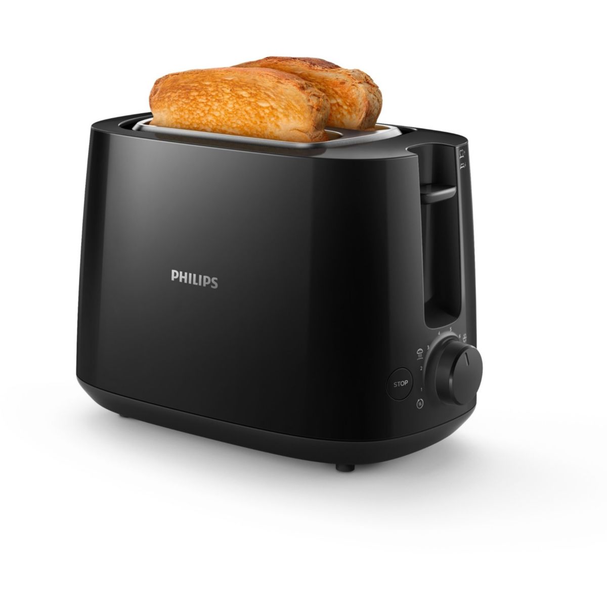 Grille-pain HD2581/90 Toaster noir Daily, 2 fentes, 830W couleur unique, PHILIPS