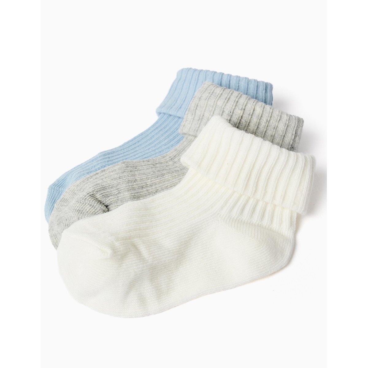 Pack 3 Paires de Chaussettes Côtelées bleu clair, ZIPPY