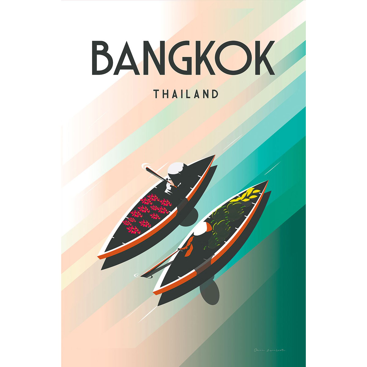 Tableau de voyage Bangkok Thailand tableau alu dibond, HEXOA