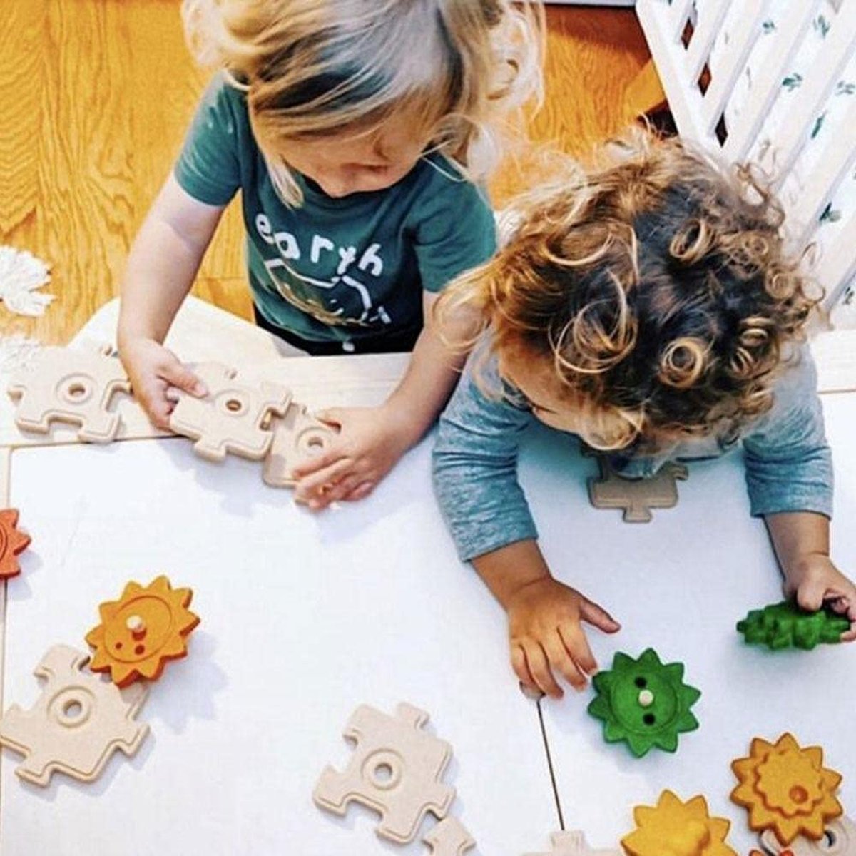 Puzzles engrenages beige, PLAN TOYS