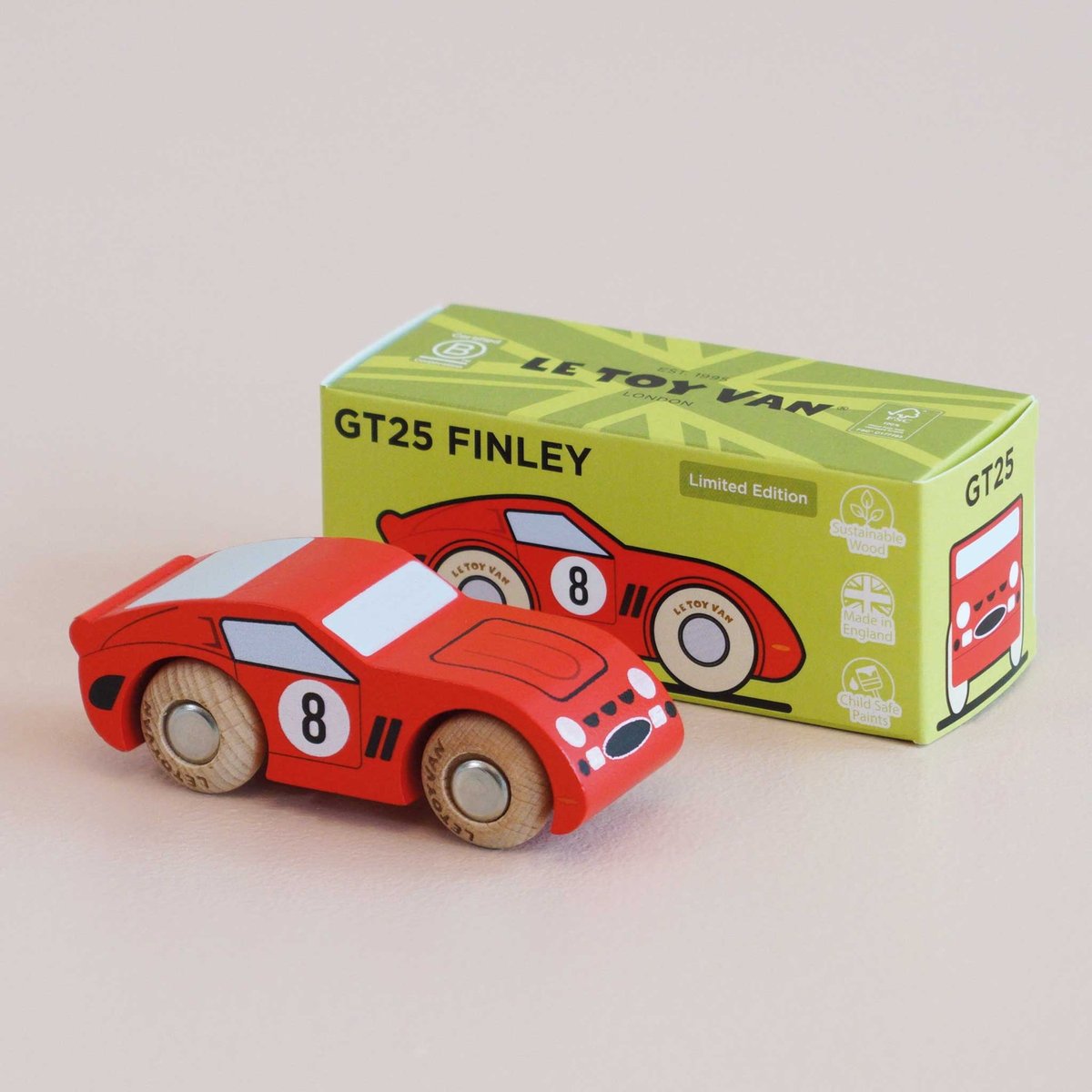 Voiture Finley No 4 rouge, LE TOY VAN