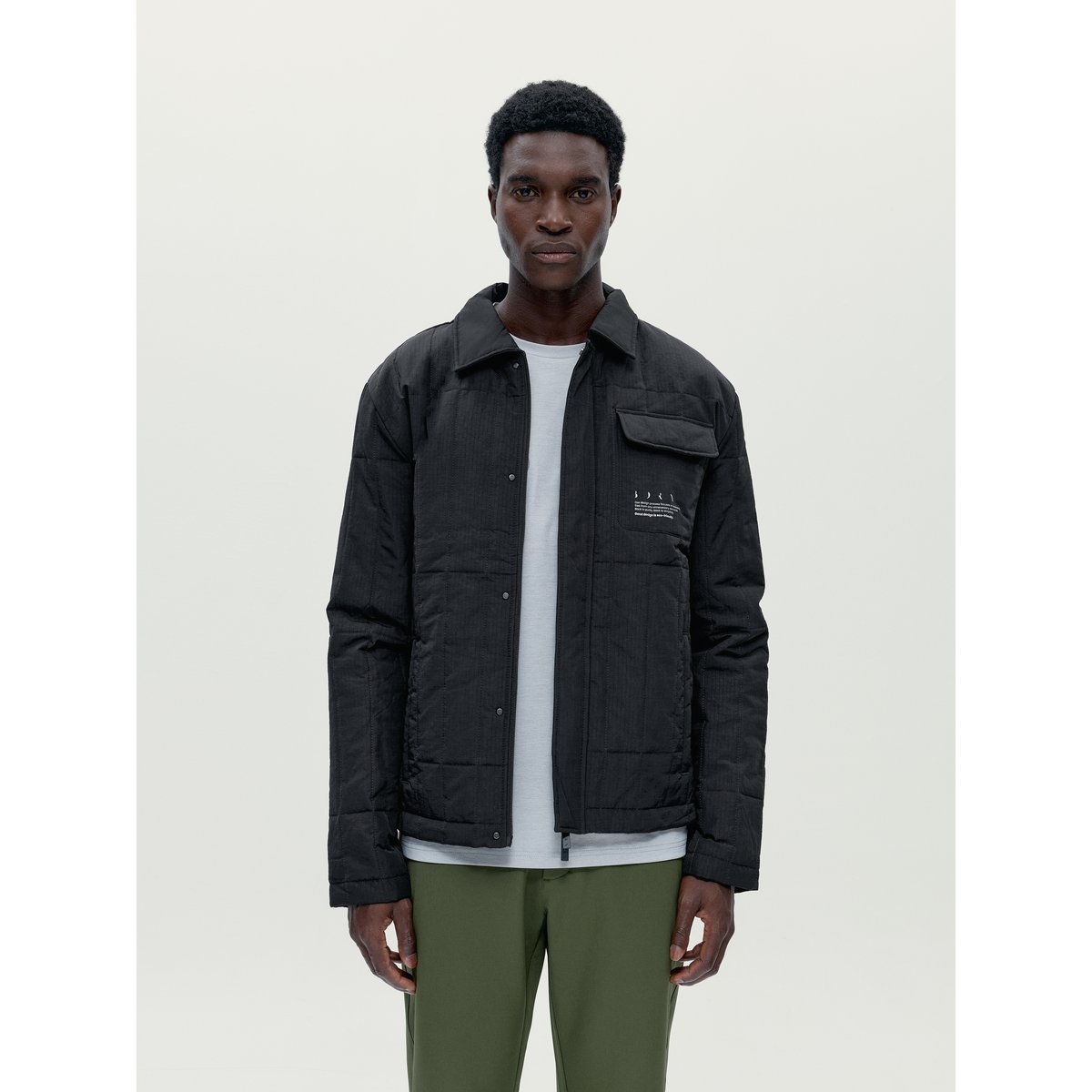 Manteau de sport homme Misuri Toucher doux fermeture éclair noir profond, BORN