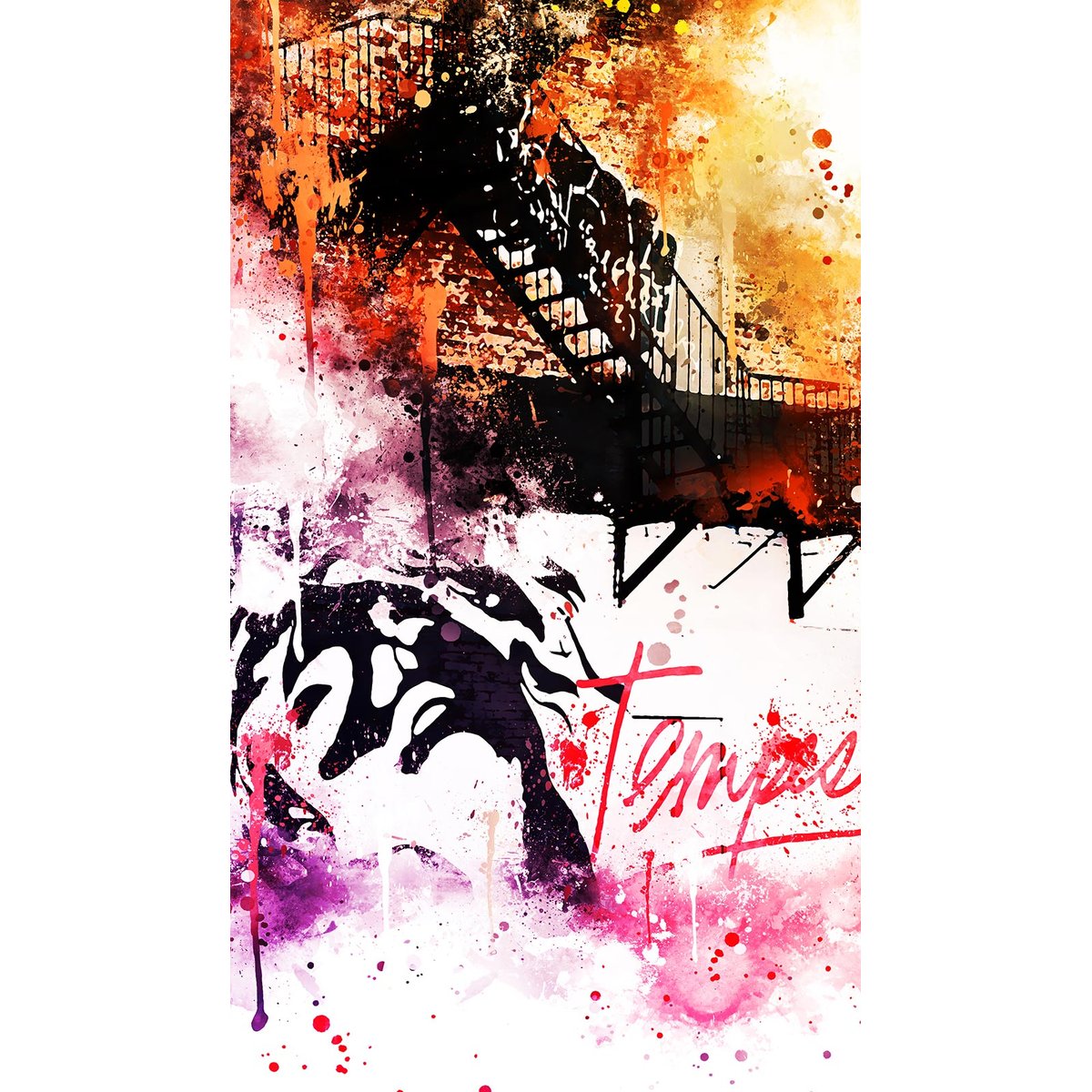 Papier peint graphique la street intissé, HEXOA