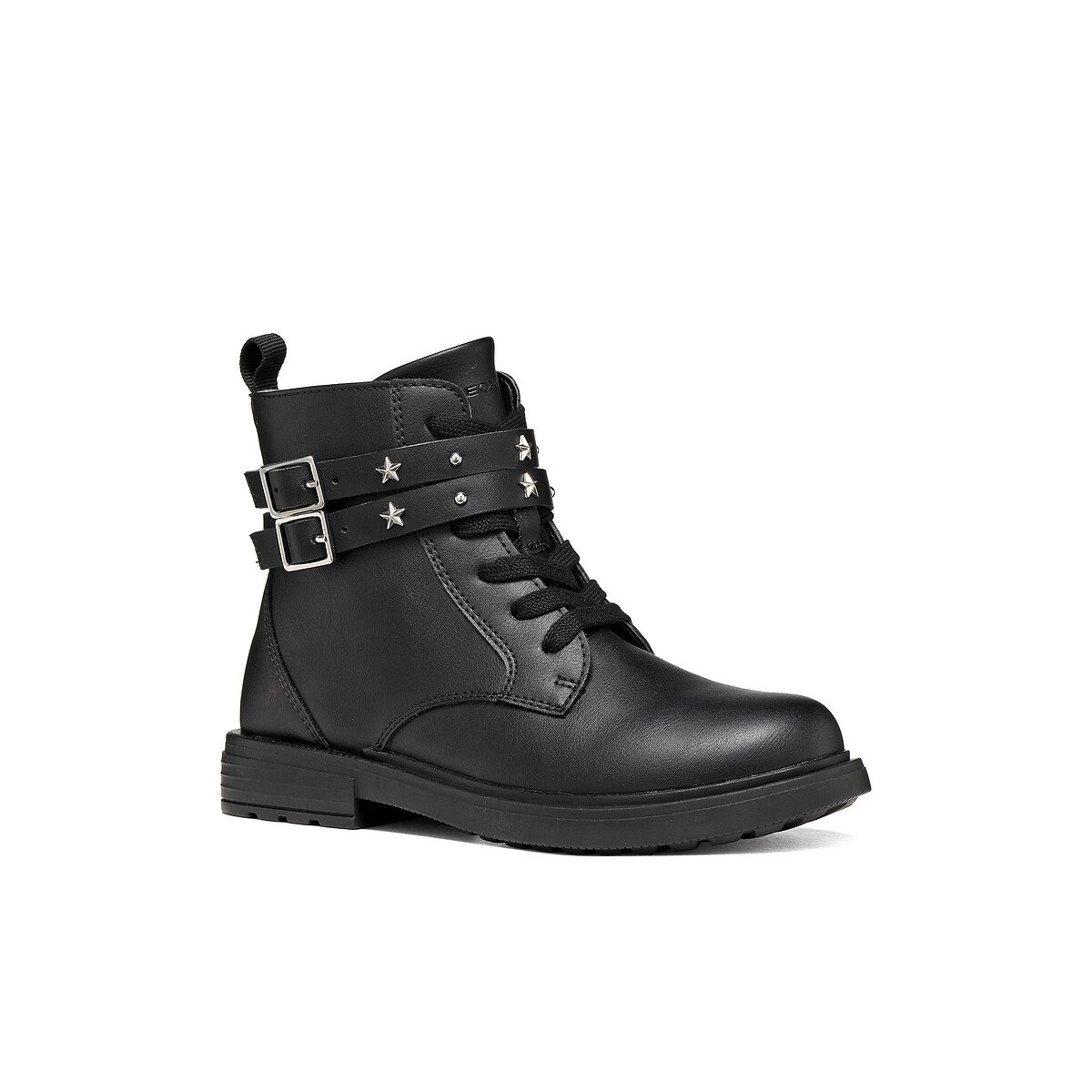 Eclair lace-up buckled ankle boots black, GEOX