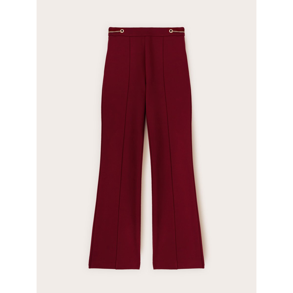Pantalon évasé avec motif œillets burgundy, MOTIVI