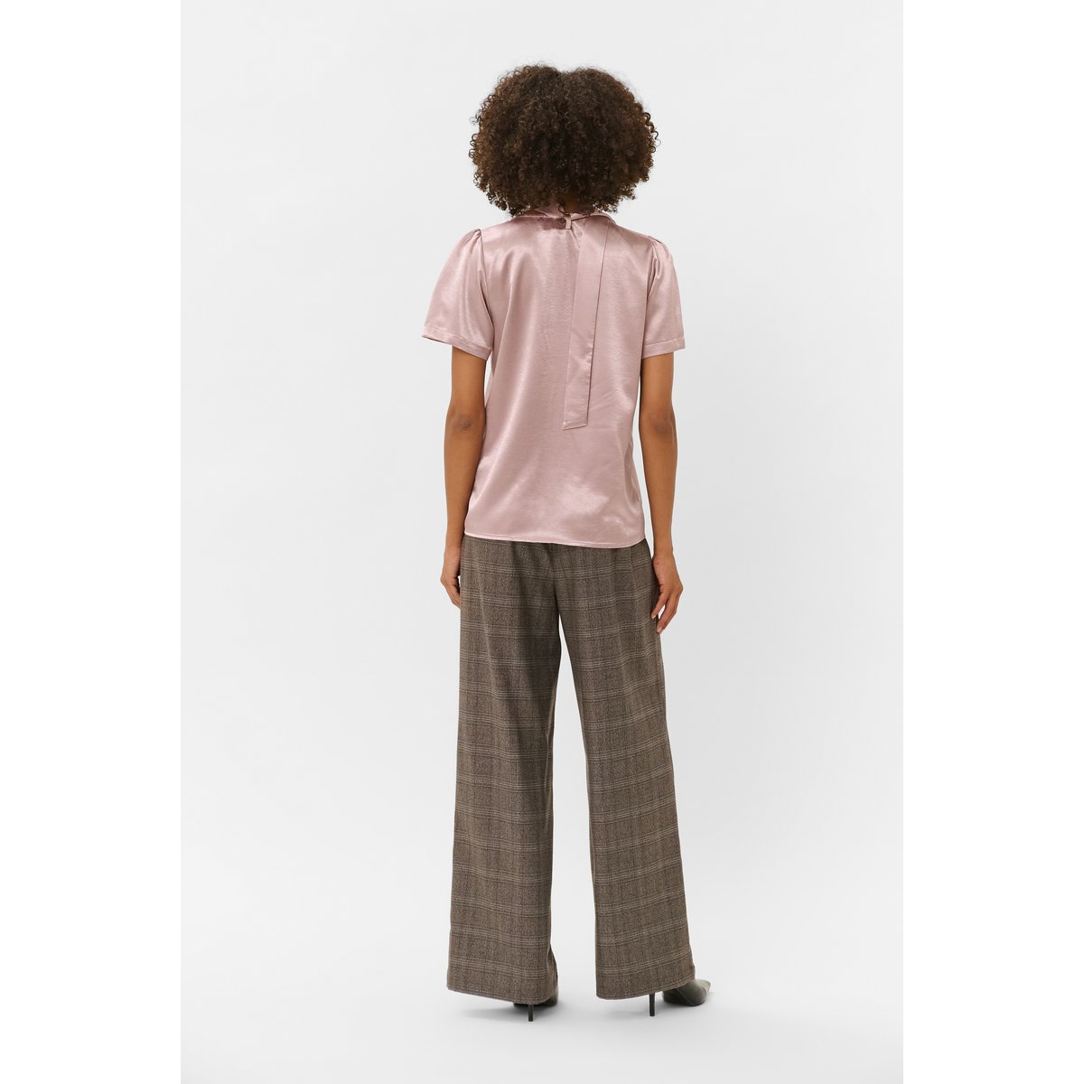Blouse à manches courtes rose floral pale mauve, CULTURE