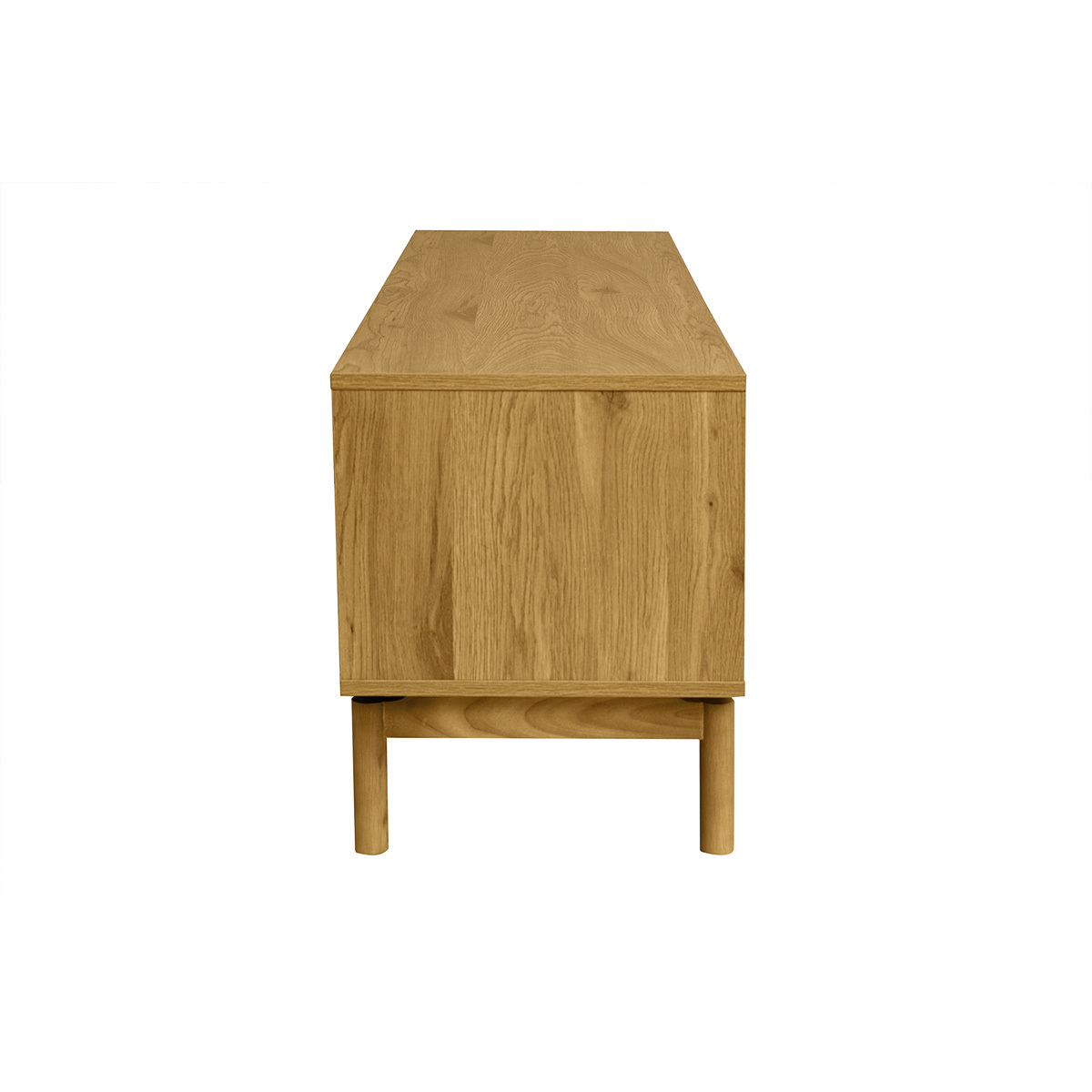 Meuble TV finition bois chêne L160 cm YSEULT chêne clair, MILIBOO