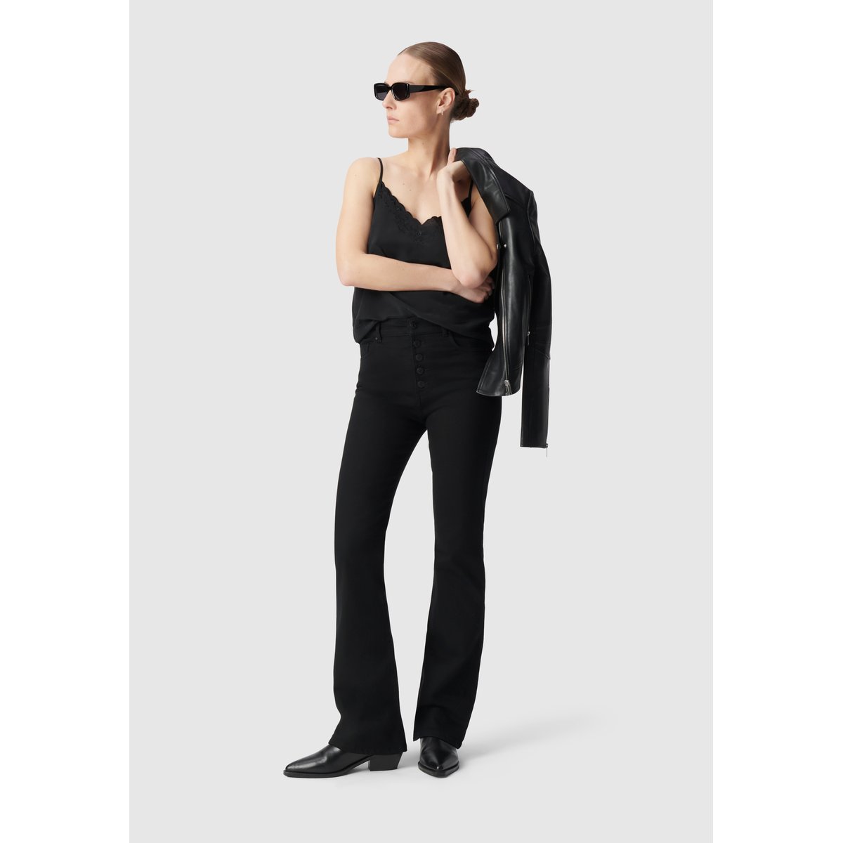 Jean flare taille haute Waterless JODIE noir, IKKS