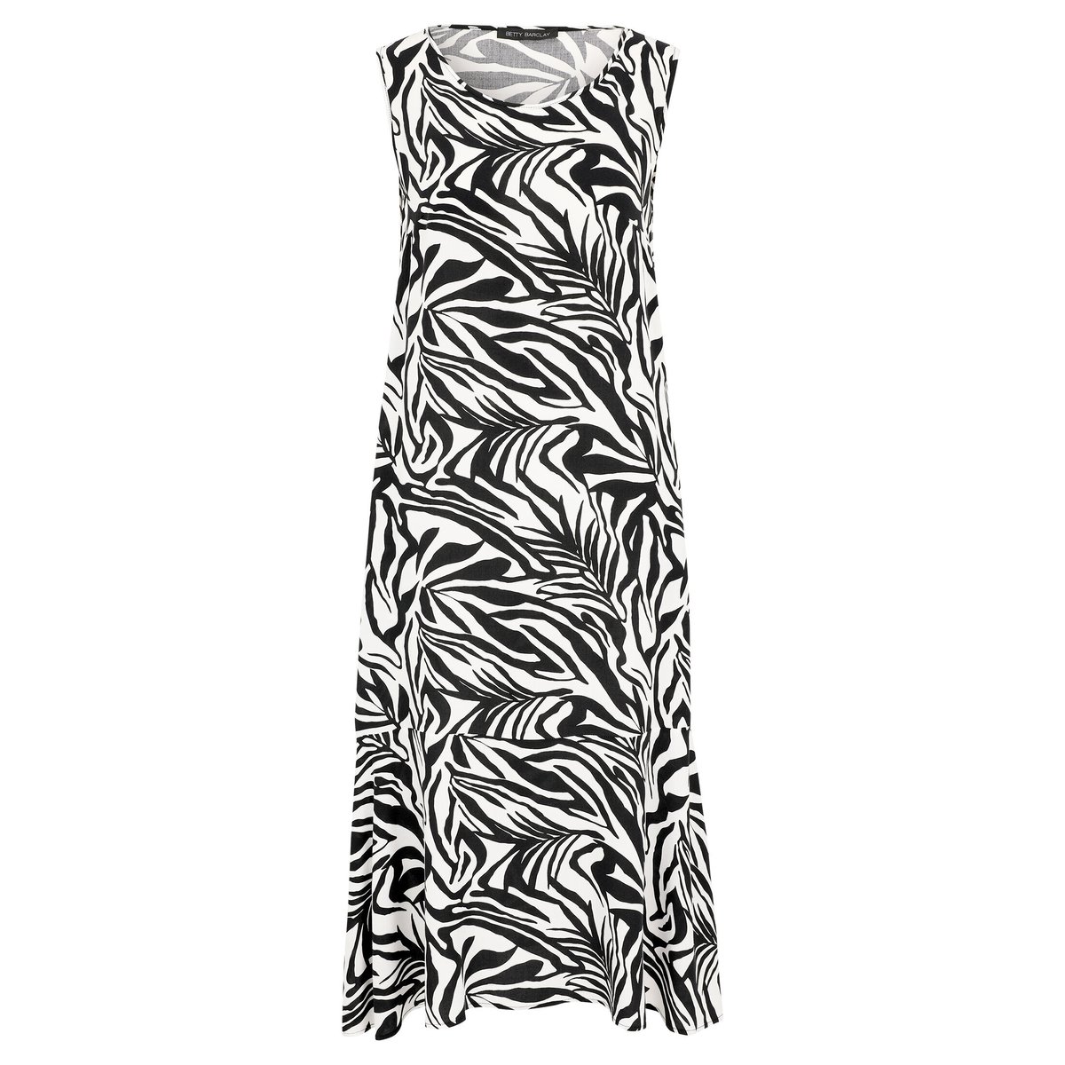 Robe à volants large encolure noir/blanc, BETTY BARCLAY