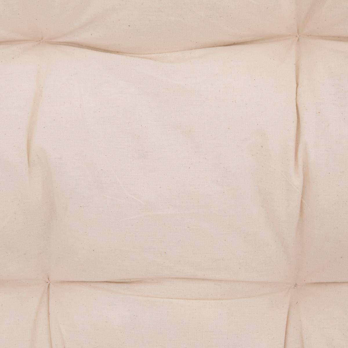 Banquette 2 places en rotin avec coussin coton NETA blanc, ATMOSPHERA