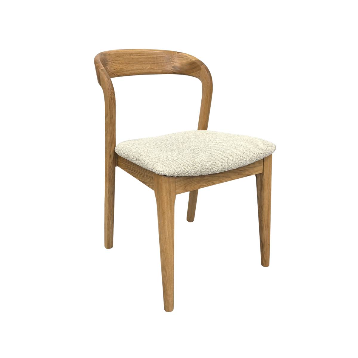 Chaise en bois de chêne et tissu TEDDY bois clair, MADE IN MEUBLES