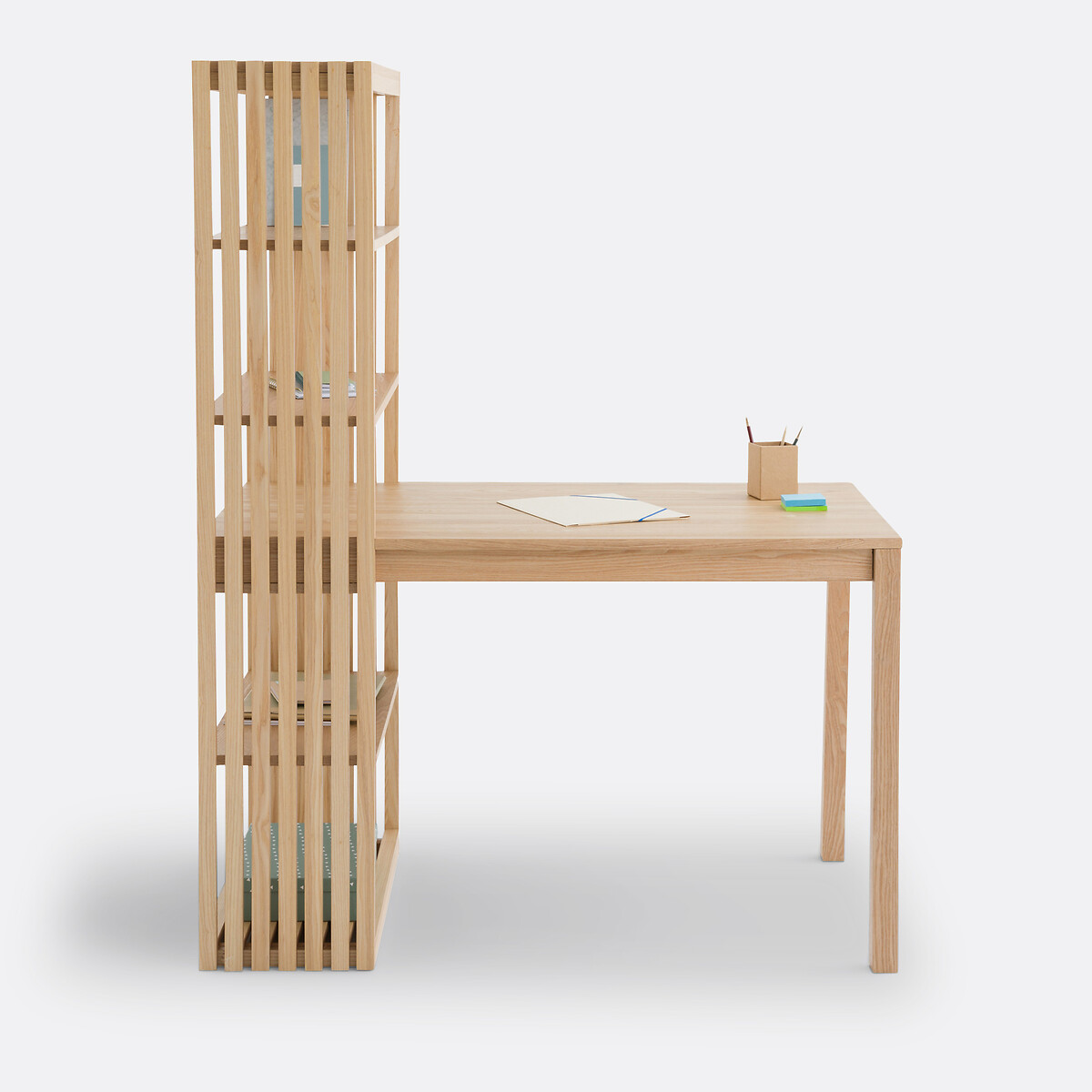 Escritorio con estantería reversible, Theonie natural, LA REDOUTE INTERIEURS