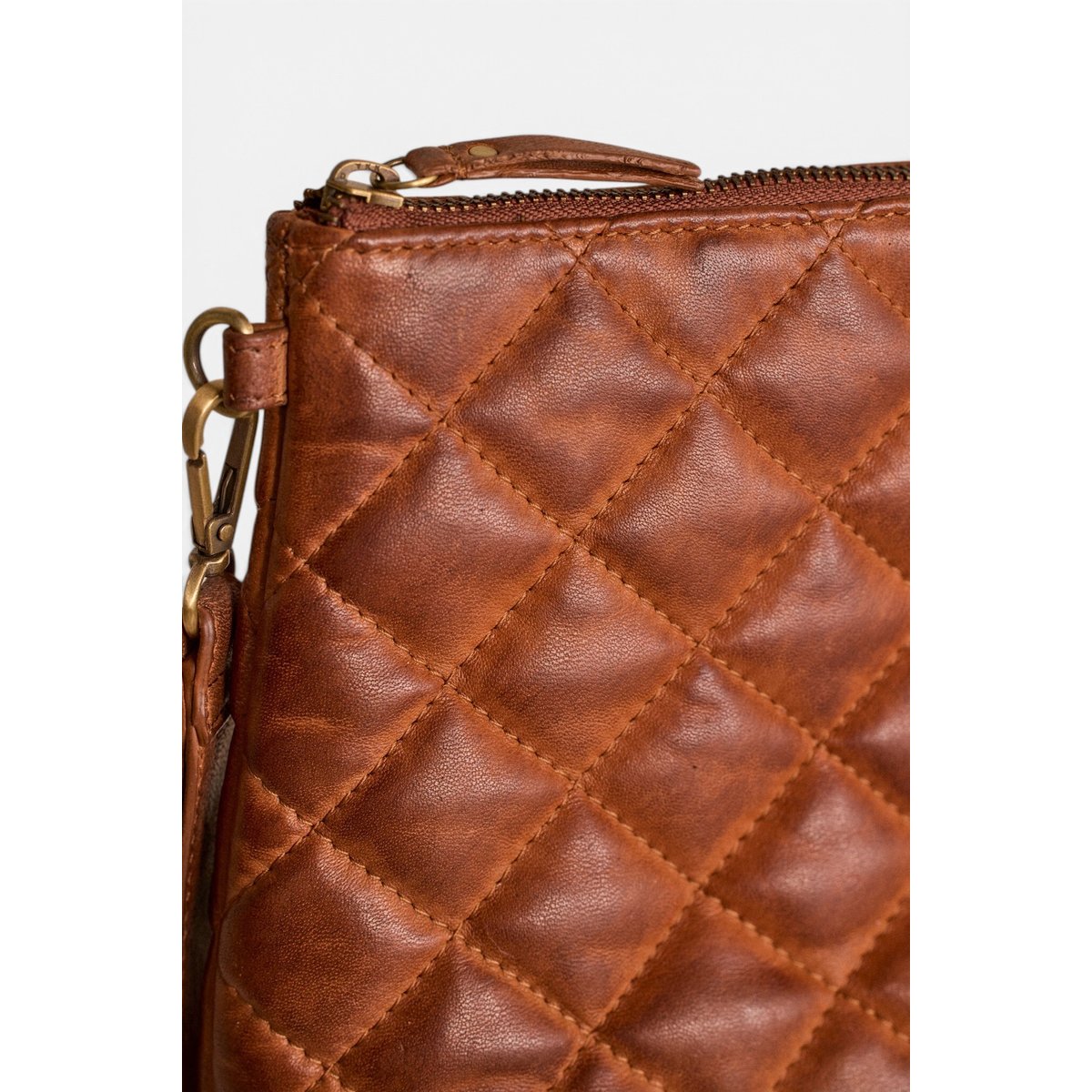 Pochette 100% cuir VIVIEN marron, Maison 123