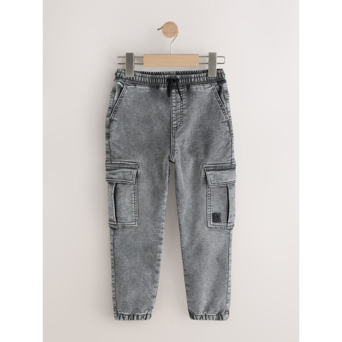 Jean cargo à taille élastique, lot de 2 gris/bleu, NEXT