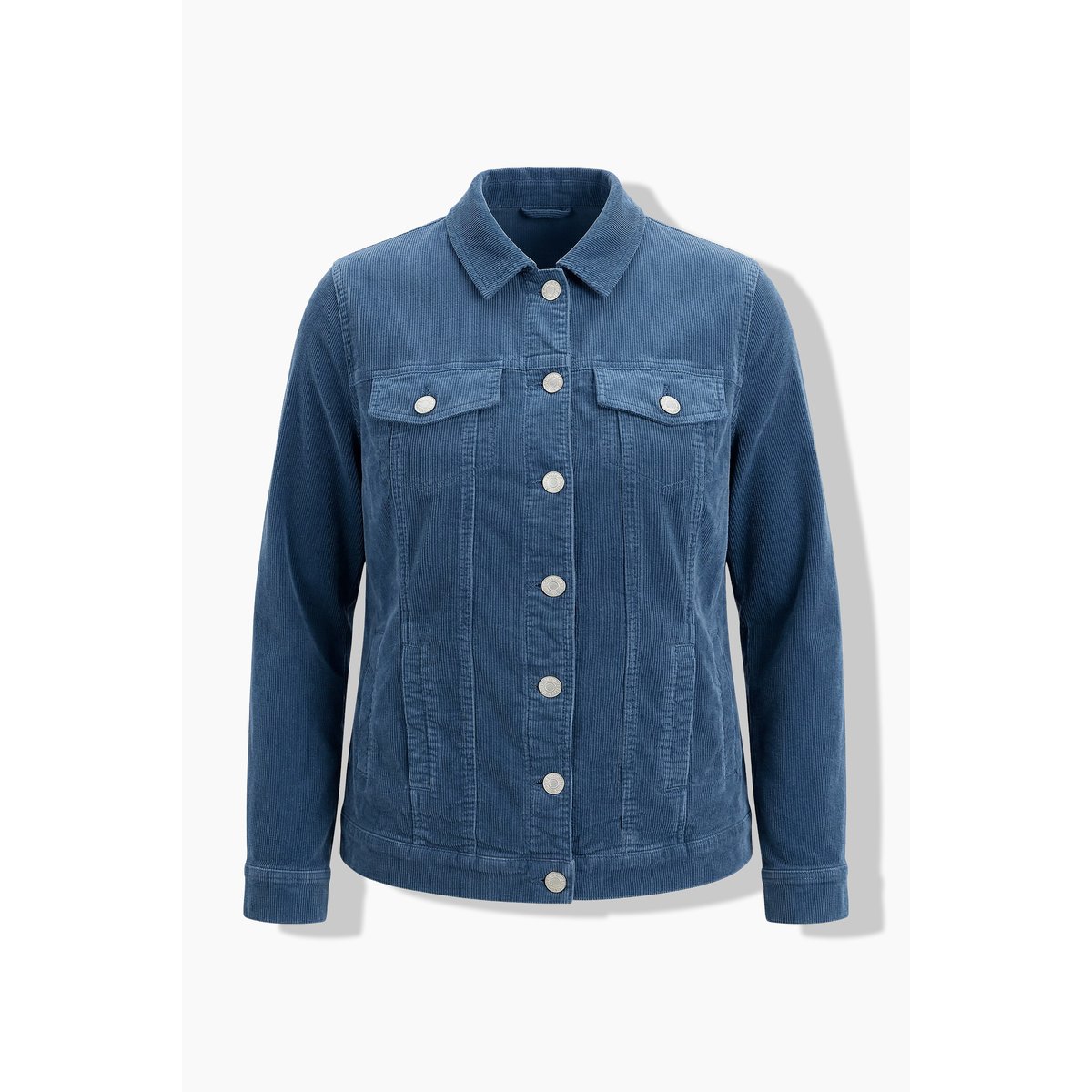 Veste en velours côtelé, patte de boutonnage bleu, ULLA POPKEN