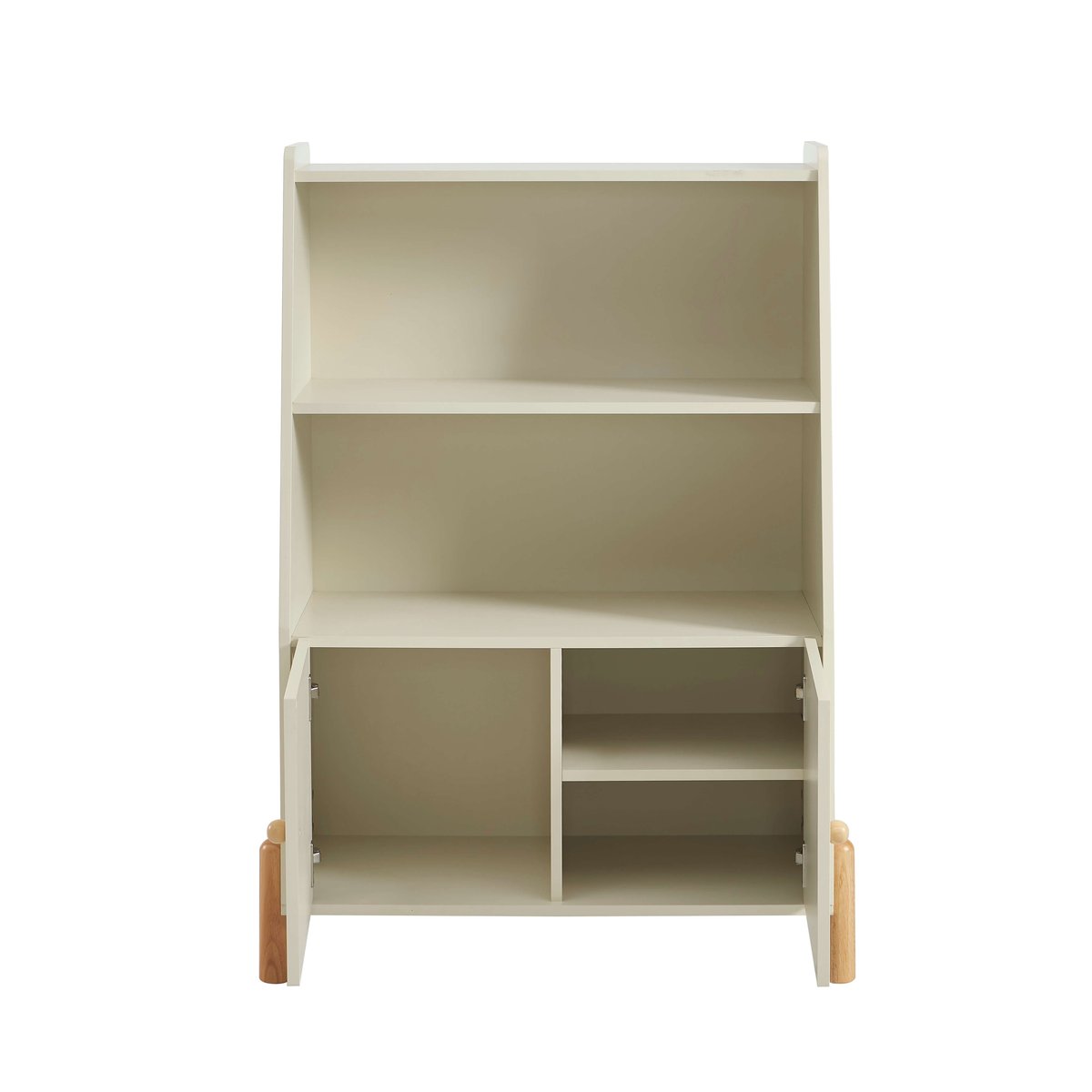 Bibliothèque enfant 2 portes  MONA beige et bois clair, BAÏTA