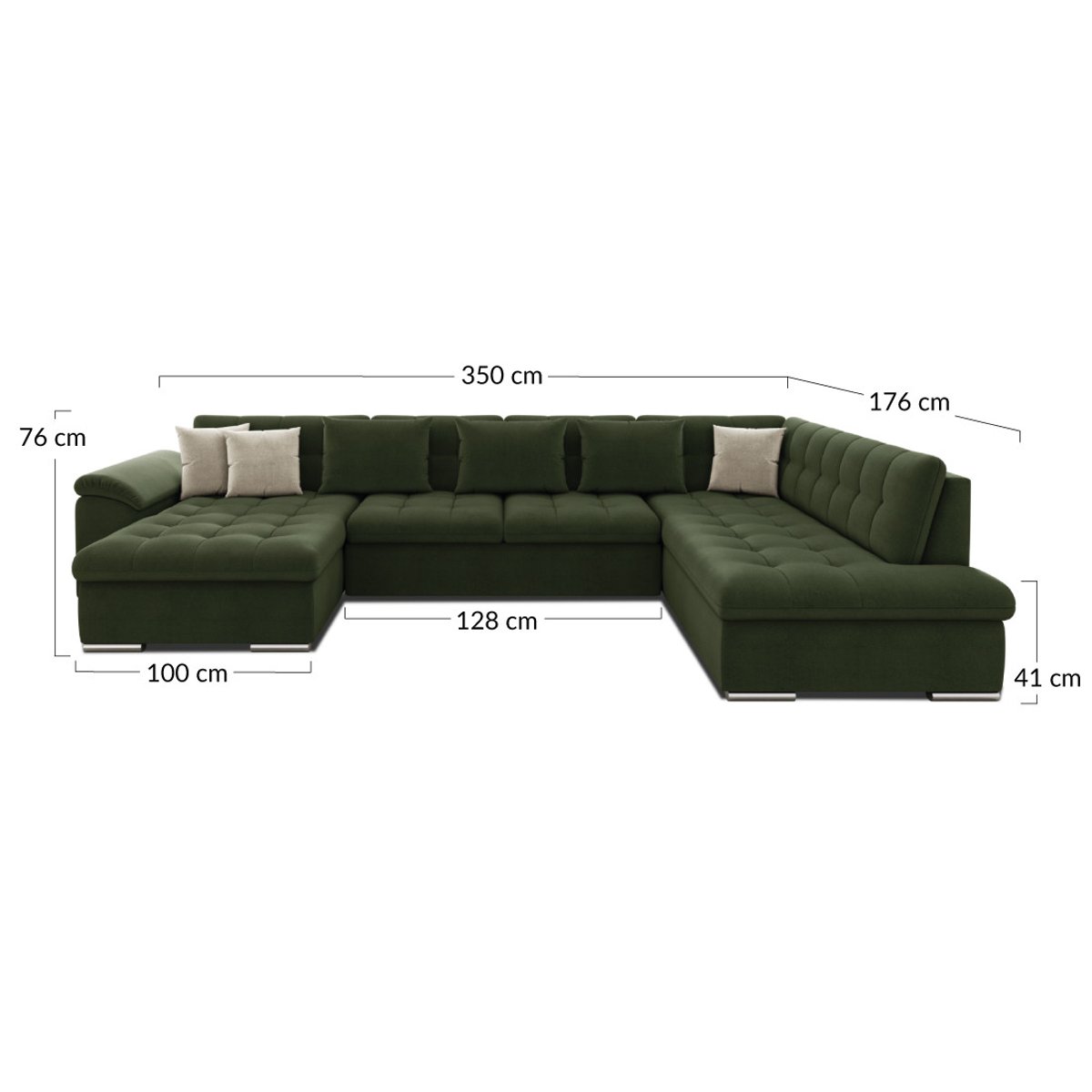 Canapé d'Angle Convertible en Tissu 7 places - CHUCK gris, BEST MOBILIER