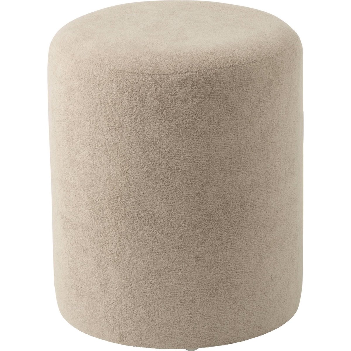 Pouf rond en tissu grège, RECOLLECTION