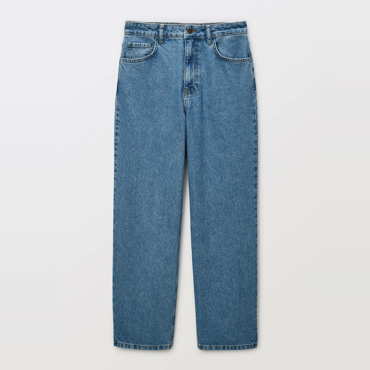 Jean large en coton double stone, MONOPRIX