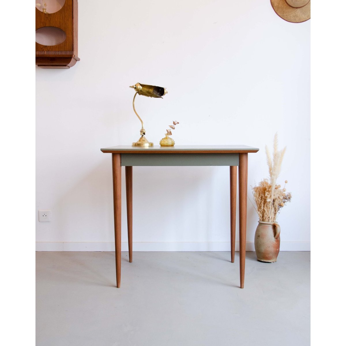 Bureau en hêtre Edouard N°730 - Bon état bois foncé, DEBONGOUT