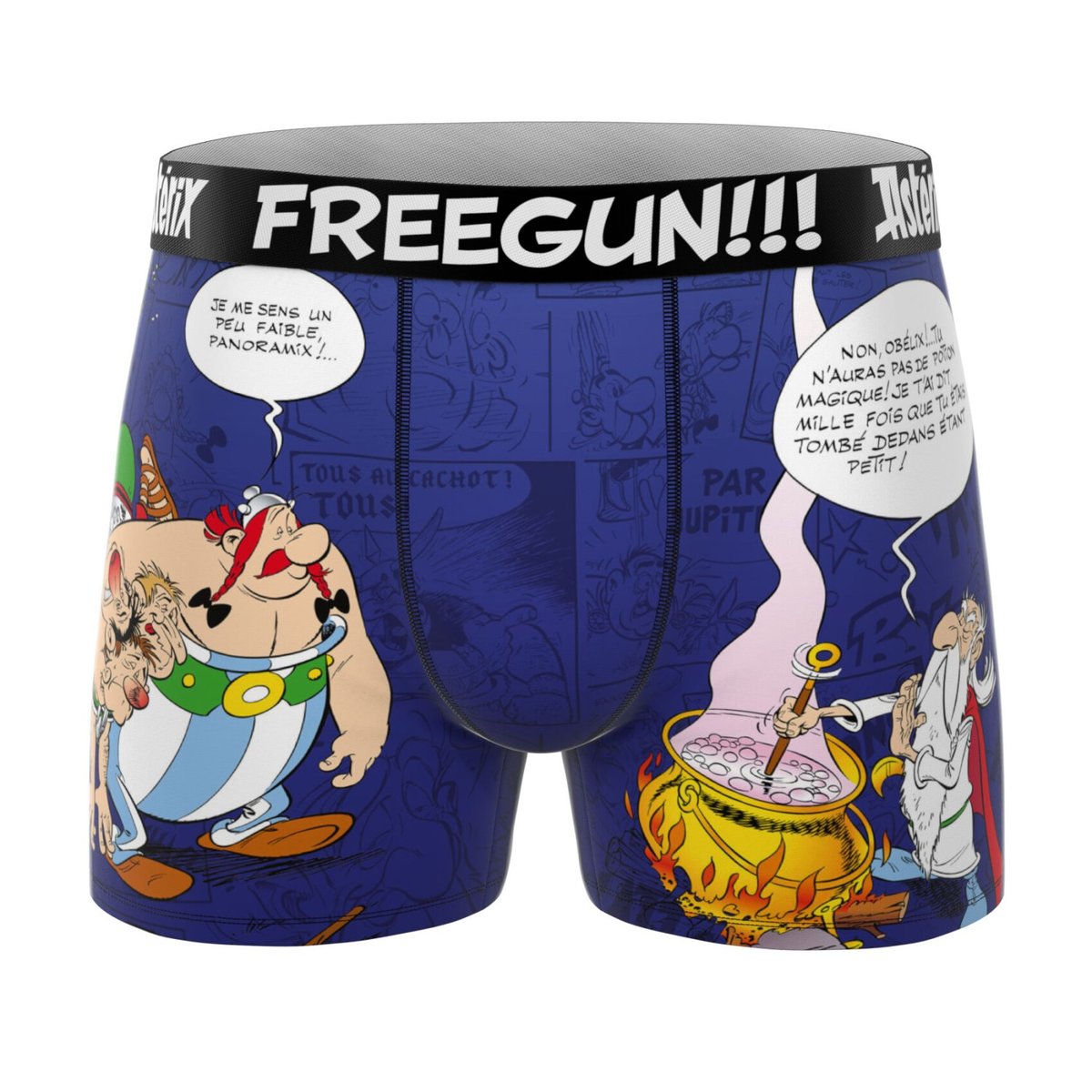 Lot De 4 Boxers Astérix violet/rouge/gris foncé/vert/bleu/noir, FREEGUN