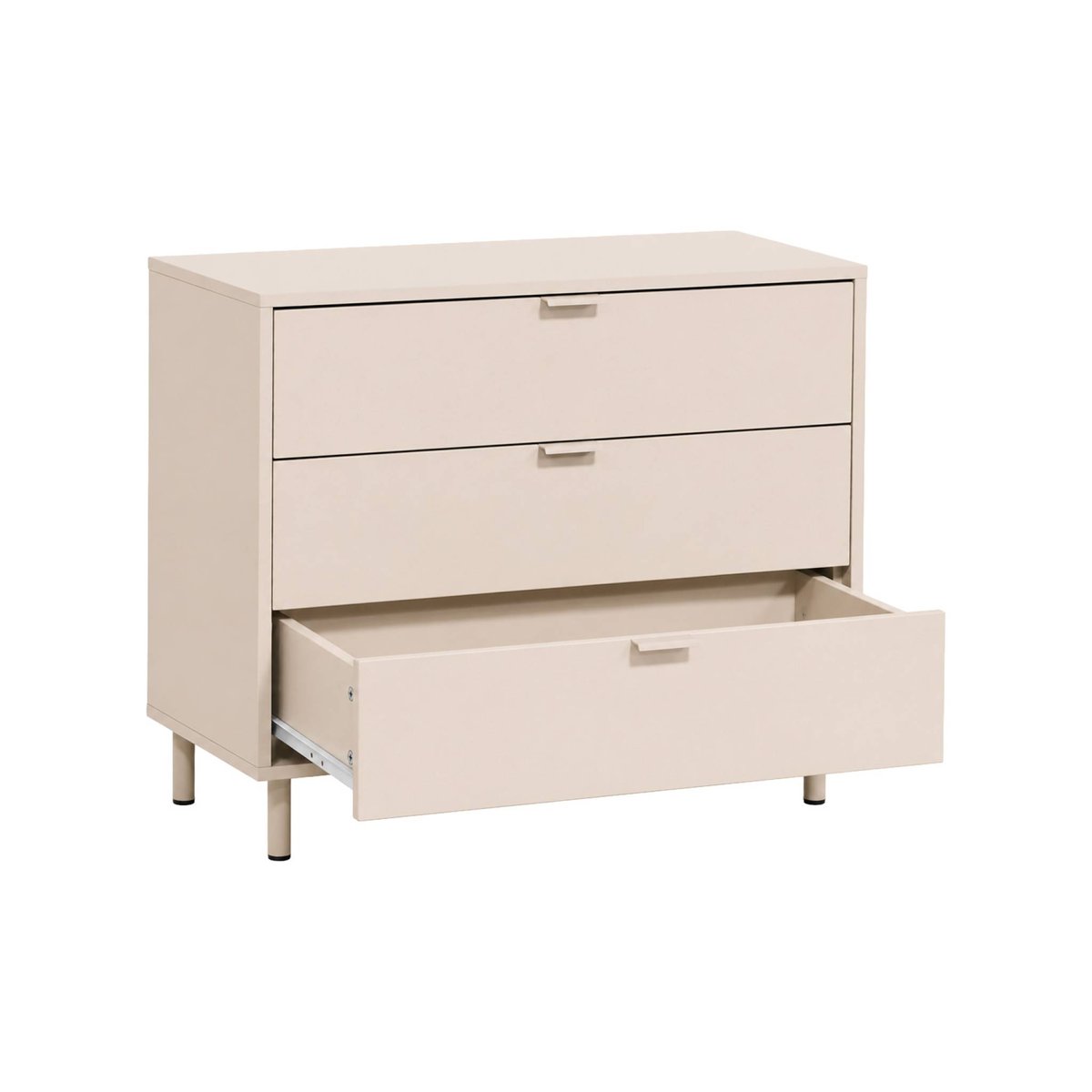 Commode décor bois et métal 3 tiroirs ELLIE beige, SWEEEK