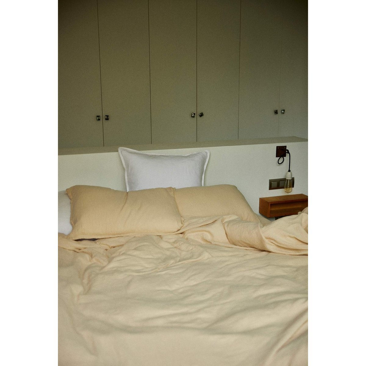 Housse de couette en gaze de coton jaune ivoire, GABRIELLE PARIS