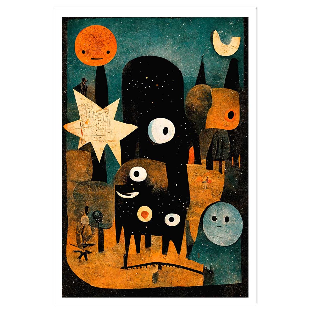 Affiche enfant la nuit des jeunes monstres affiche seule, HEXOA