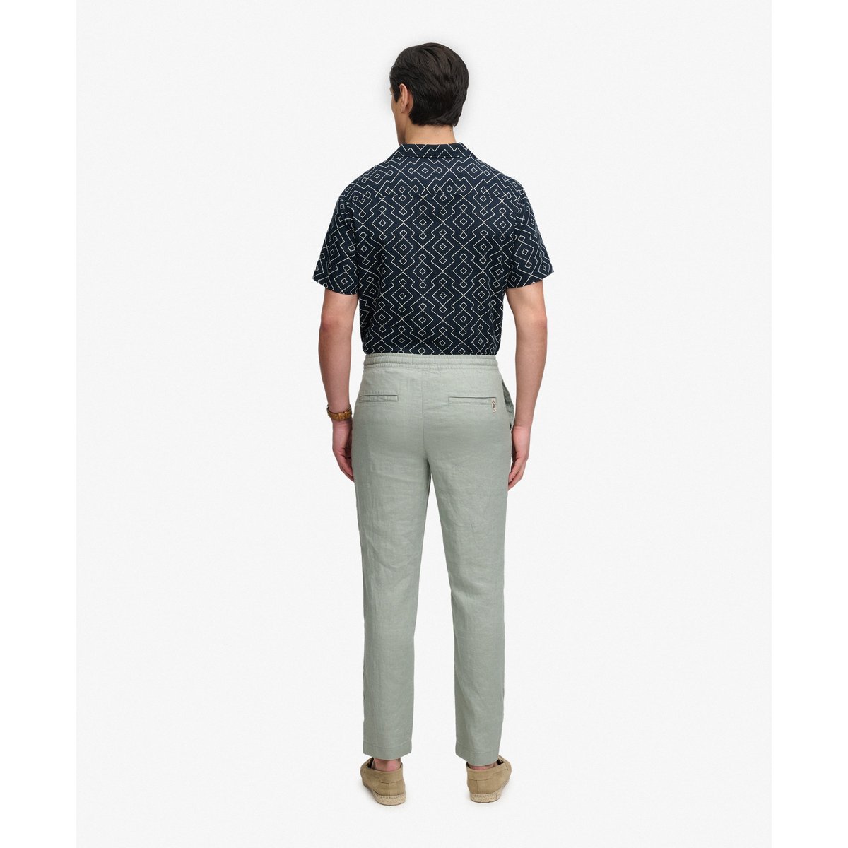 Pantalon en Lin Merchant vert baie, SUPERDRY