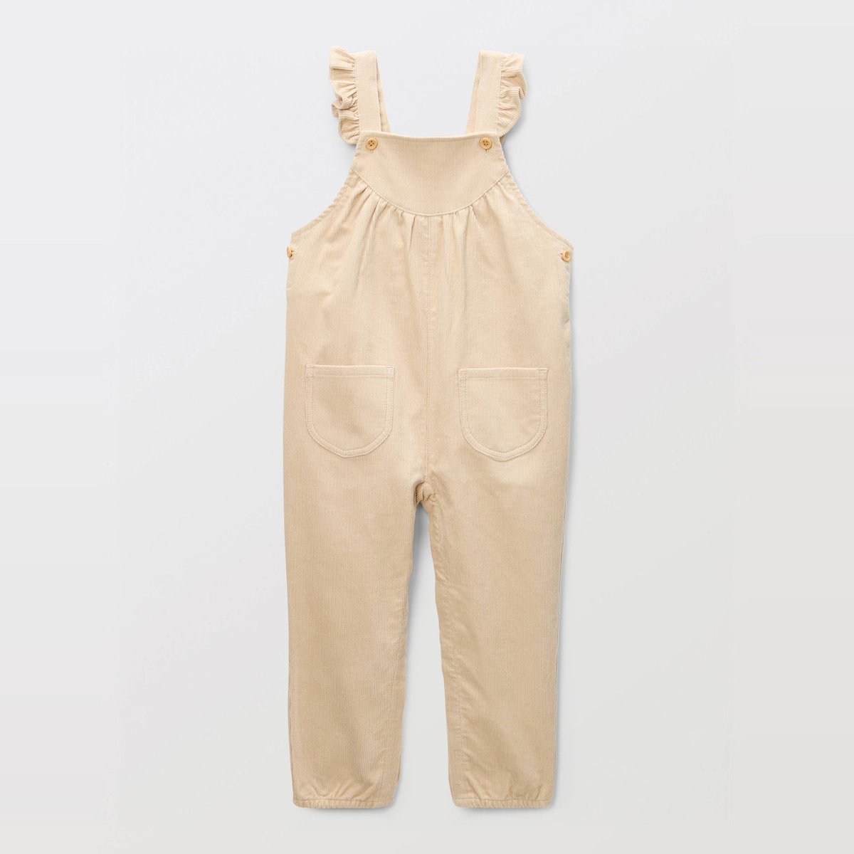 Salopette longue en velours unie en coton BIO GOTS calisson, BOUT'CHOU