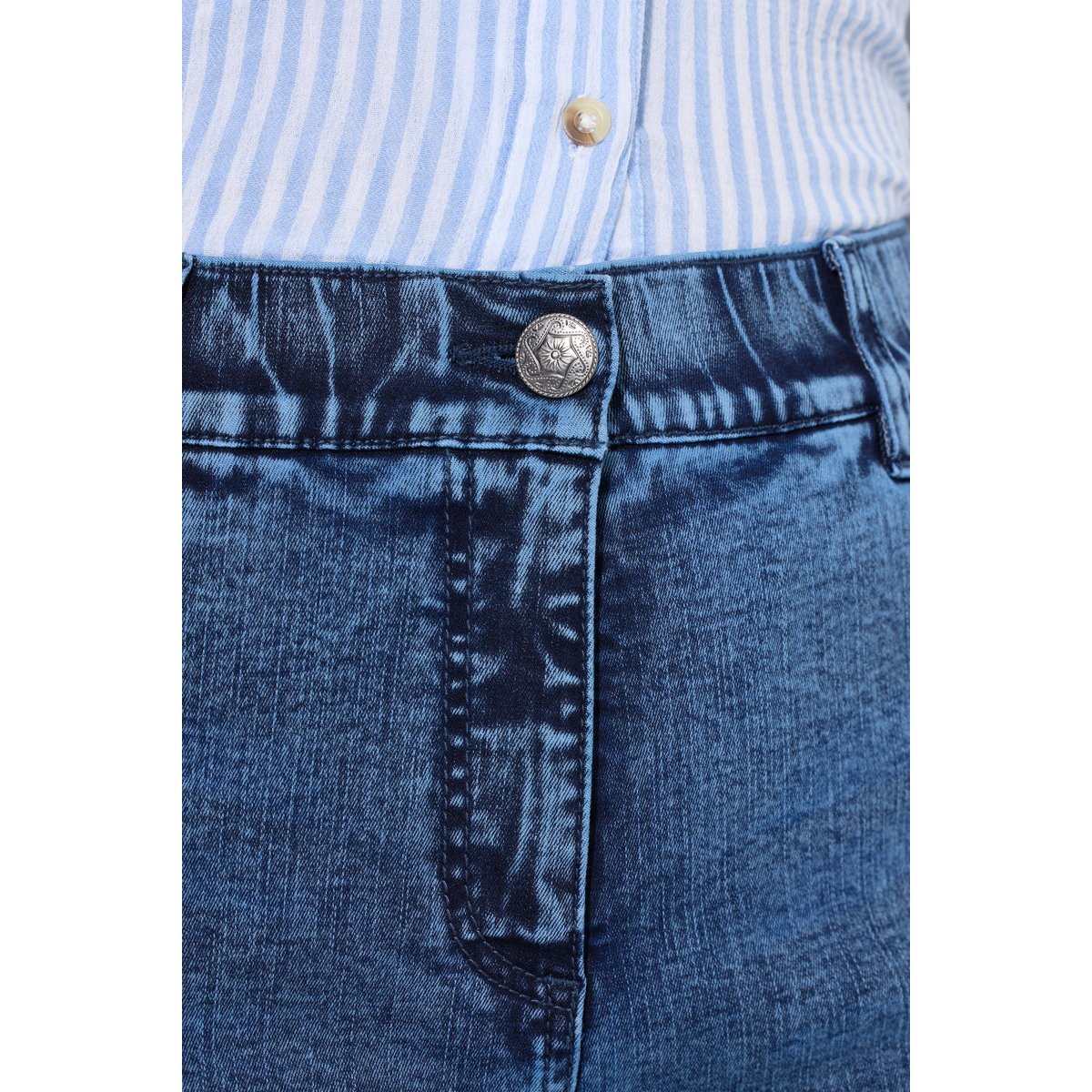 Jean Sarah en polyester recyclé bleu jean, ULLA POPKEN