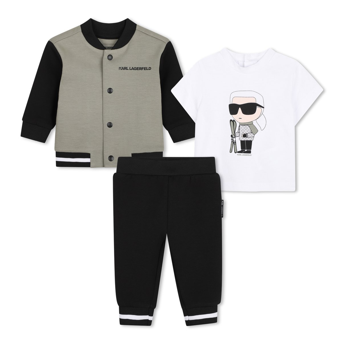 Ensemble jogging kaki noir, KARL LAGERFELD KIDS