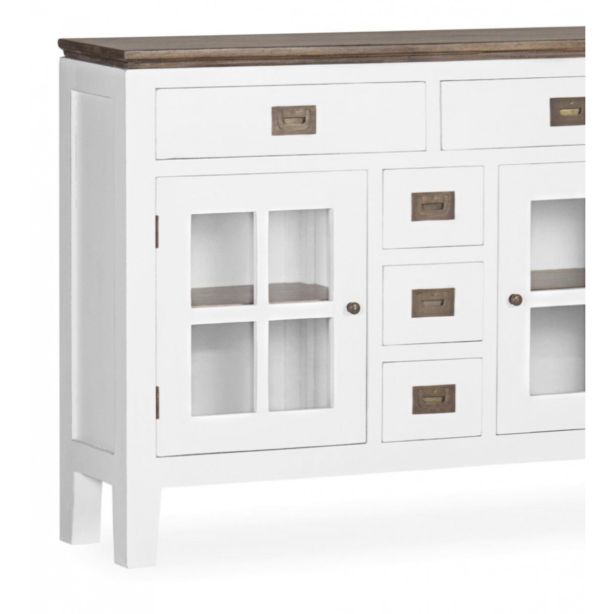 Buffet 5 tiroirs bronze - MÉLICIA blanc, DECORATION D’AUTREFOIS