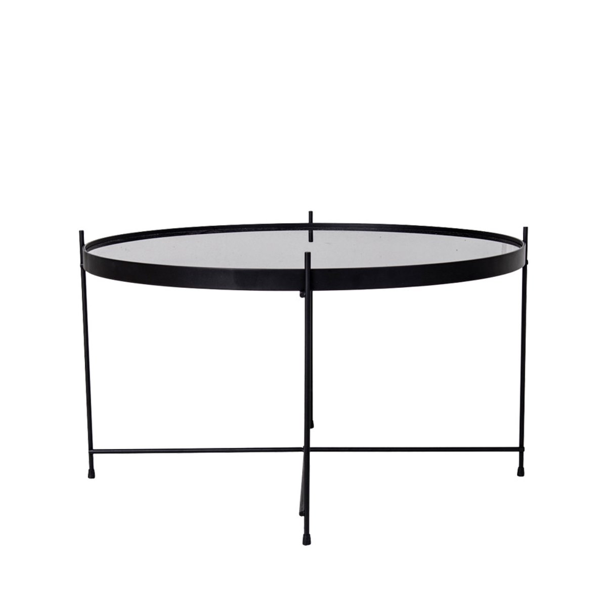 Table basse en verre et métal 70xh40cm- VENEZIA noir, HOUSE NORDIC