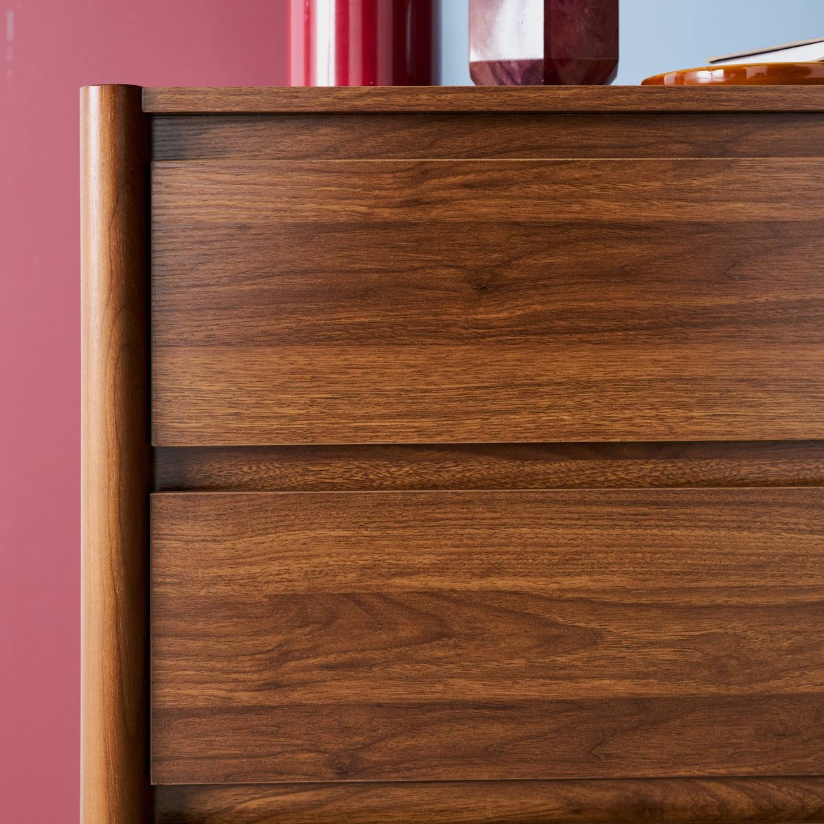 Commode décor bois 4 tiroirs HARMONY noyer, SWEEEK