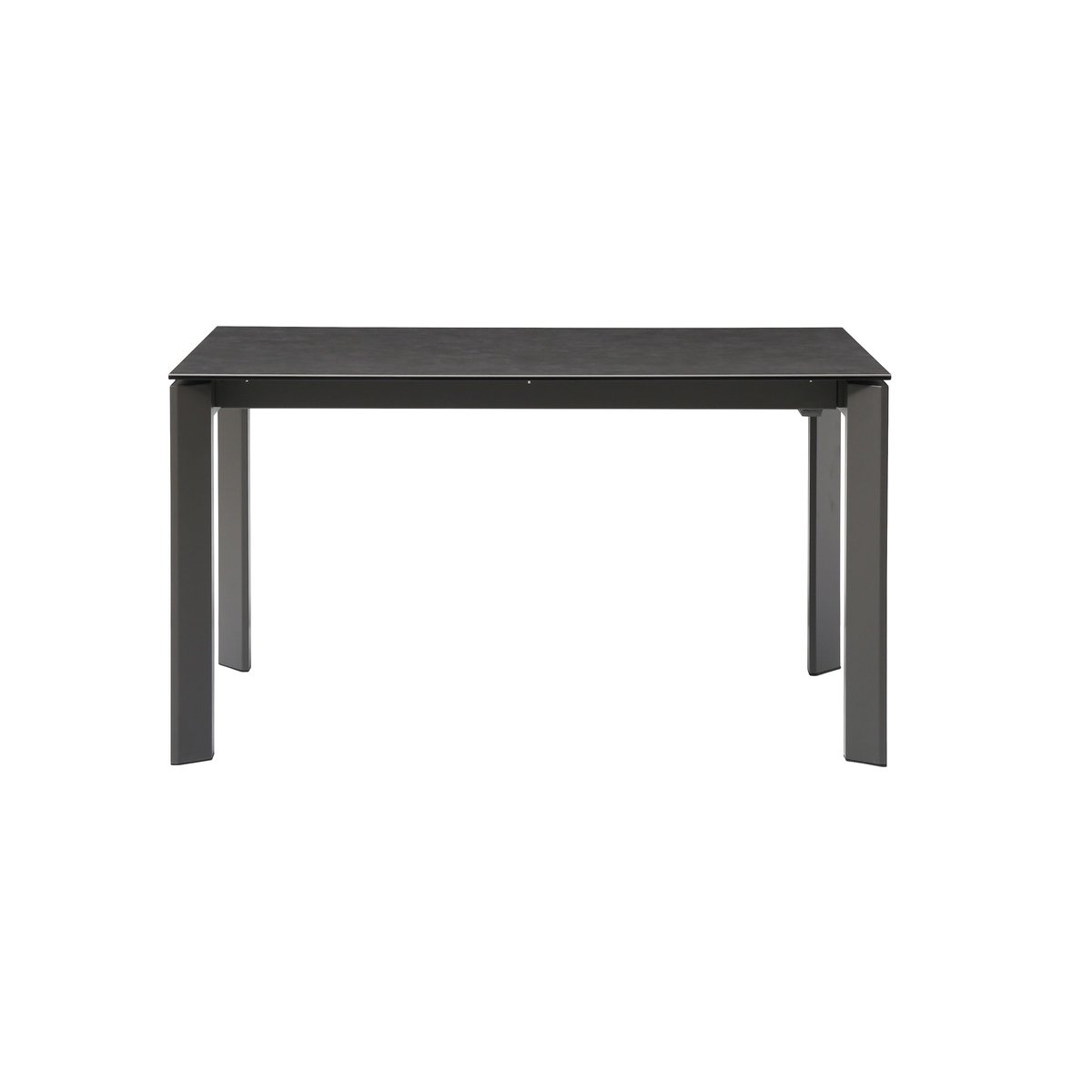 Table repas en céramique gris 140 cm avec allonge noir, ZAGO