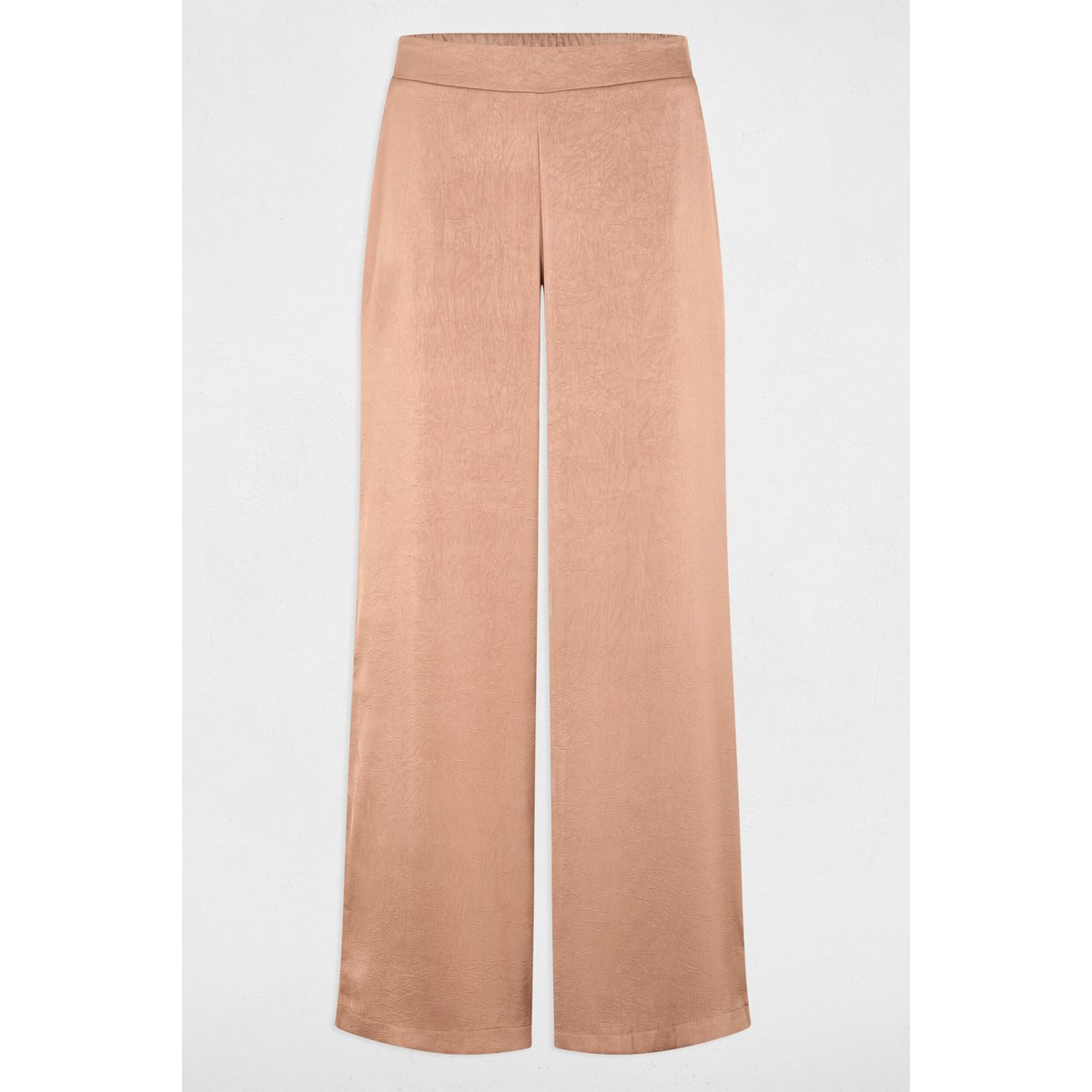 Pantalon large satiné couleur bronze, MORGAN
