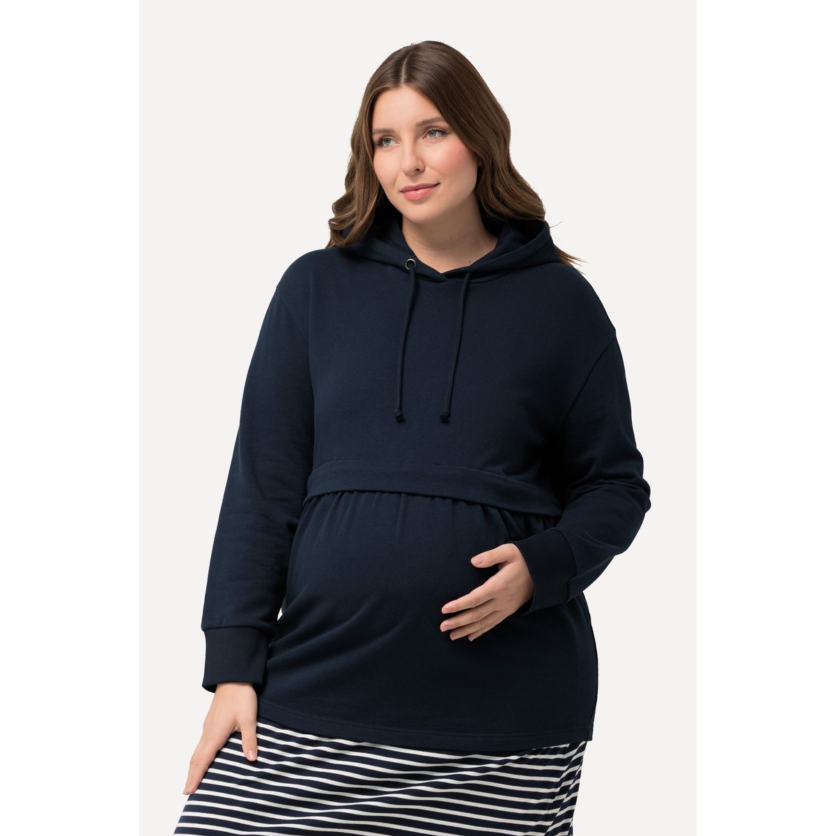 Sweat-shirt à capuche de grossesse coton bio marine, ULLA POPKEN
