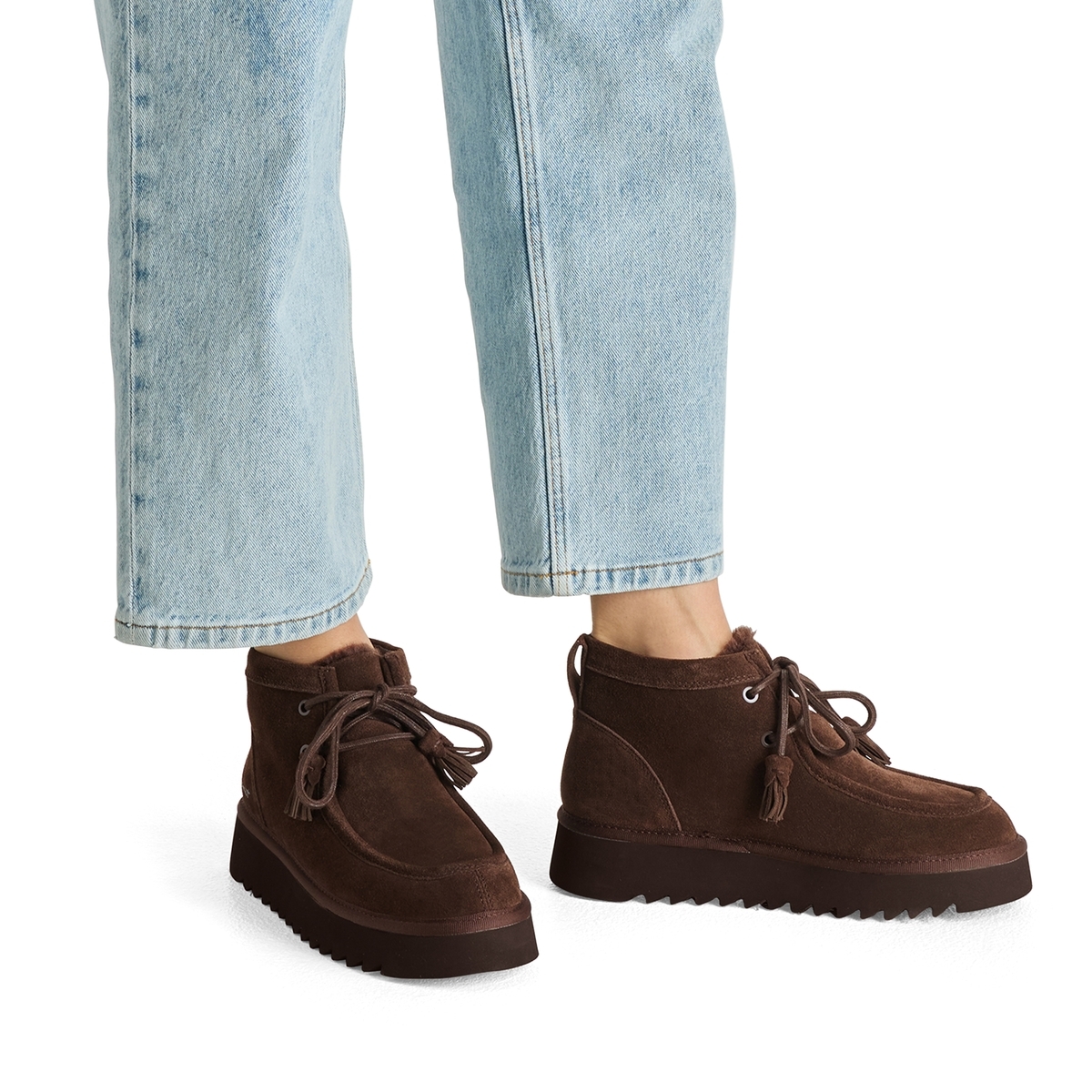 Bottine en cuir marron mocca, TAMARIS