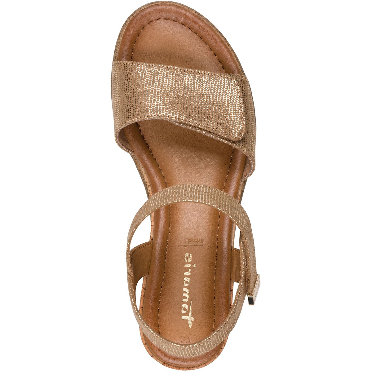 Adjustable Wedge Sandals taupe, TAMARIS